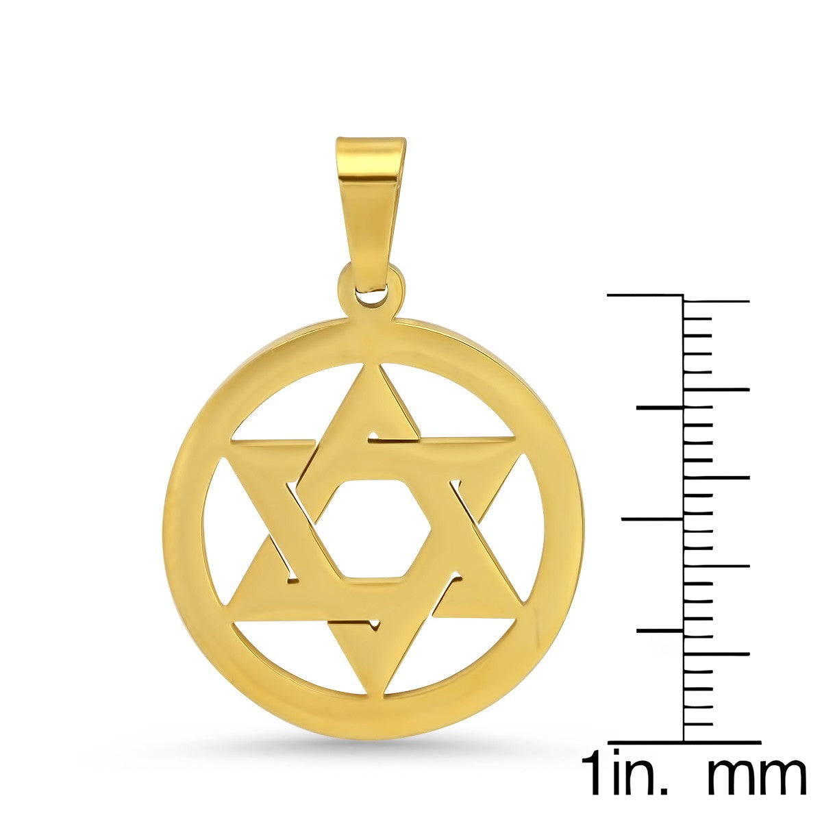 title:SteelTime Women's Stainless Steel Star Of David Pendant;color:Gold