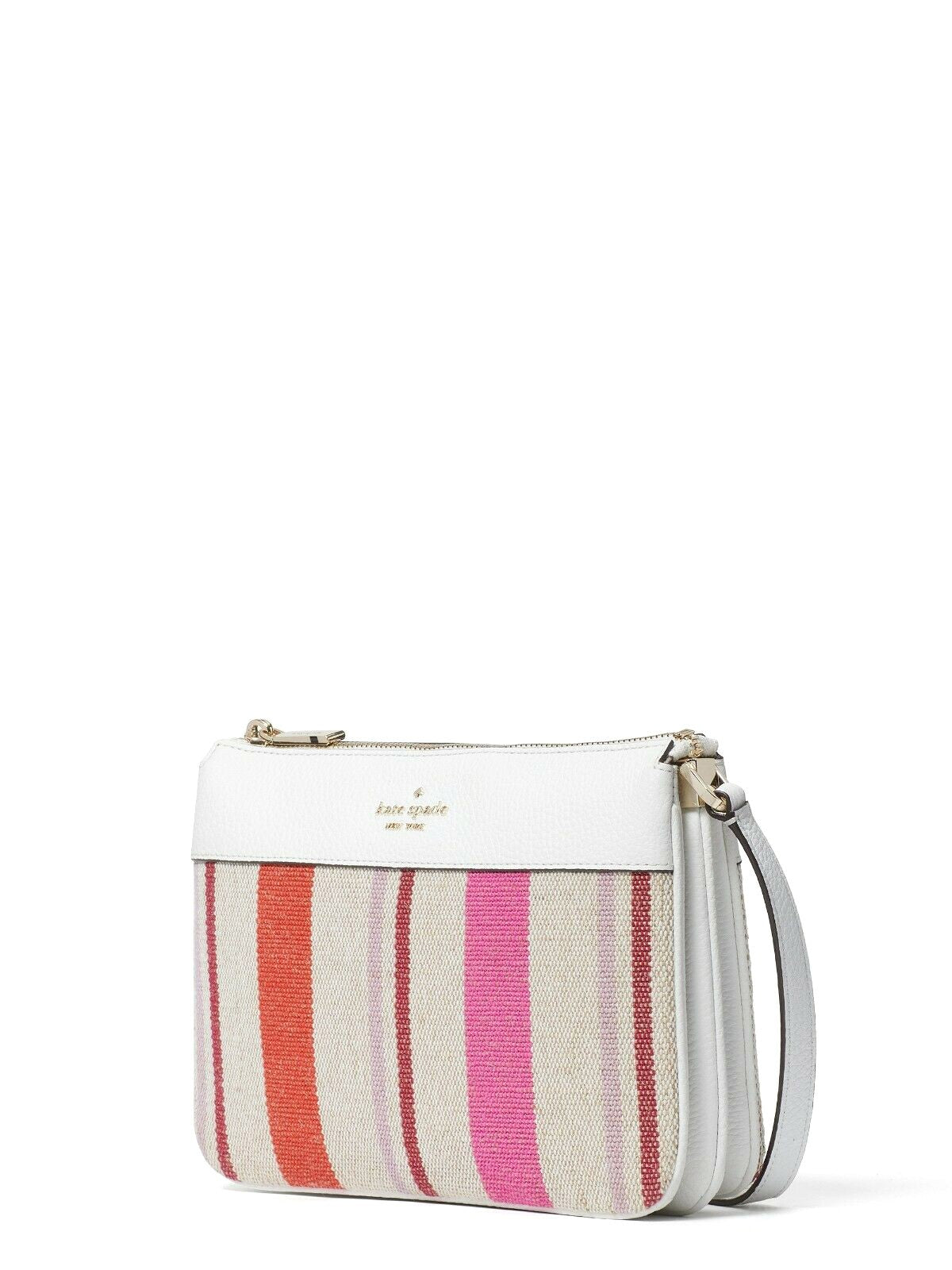 Kate Spade Leila Striped Canvas Triple Gusset Crossbody