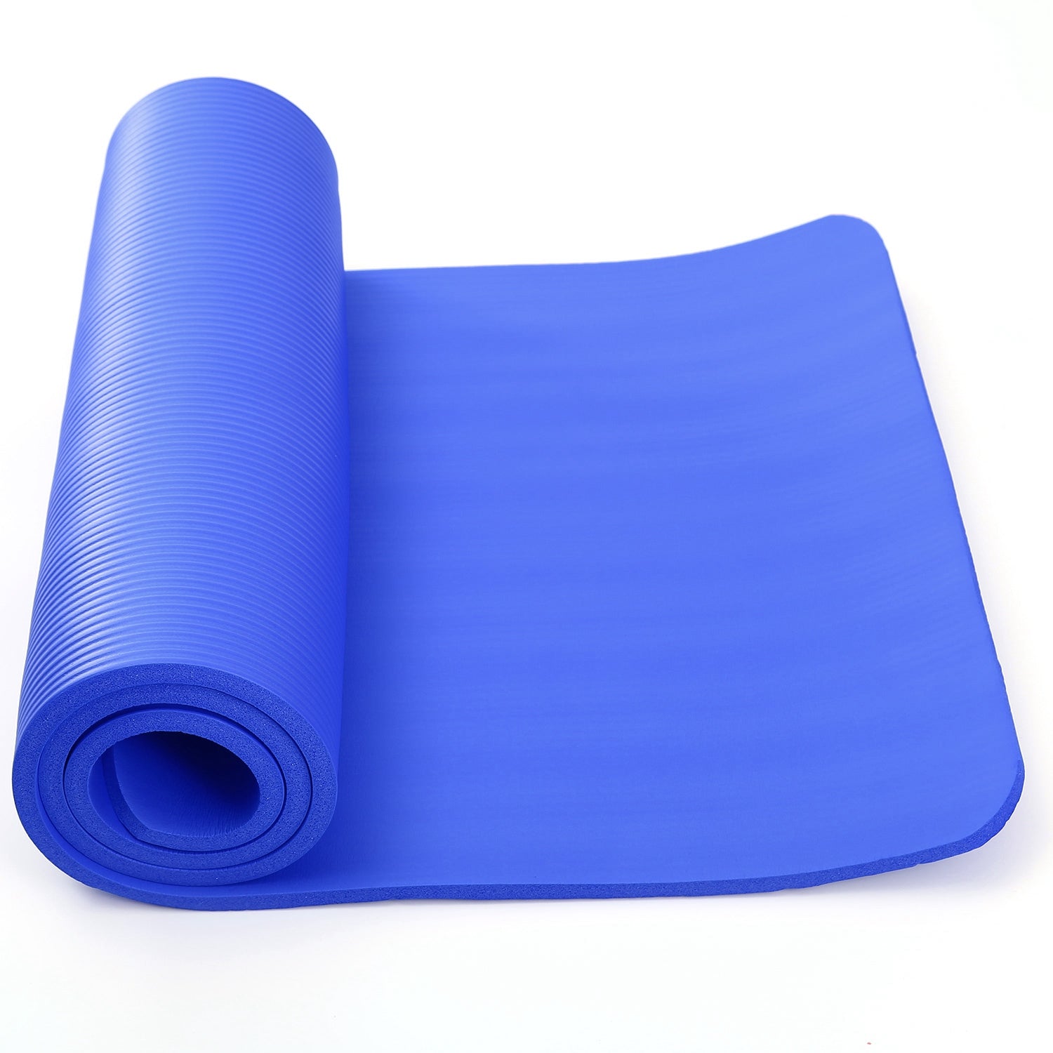 title:0.6-inch Thick Yoga Mat Anti-Tear High Density NBR Exercise Mat Anti-Slip Fitness Mat for Pilates Workout Cushion w/Carrying Strap Storage Bag;color:Blue