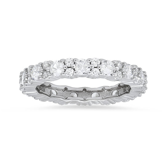 Sterling Silver CZ Eternity Band Ring