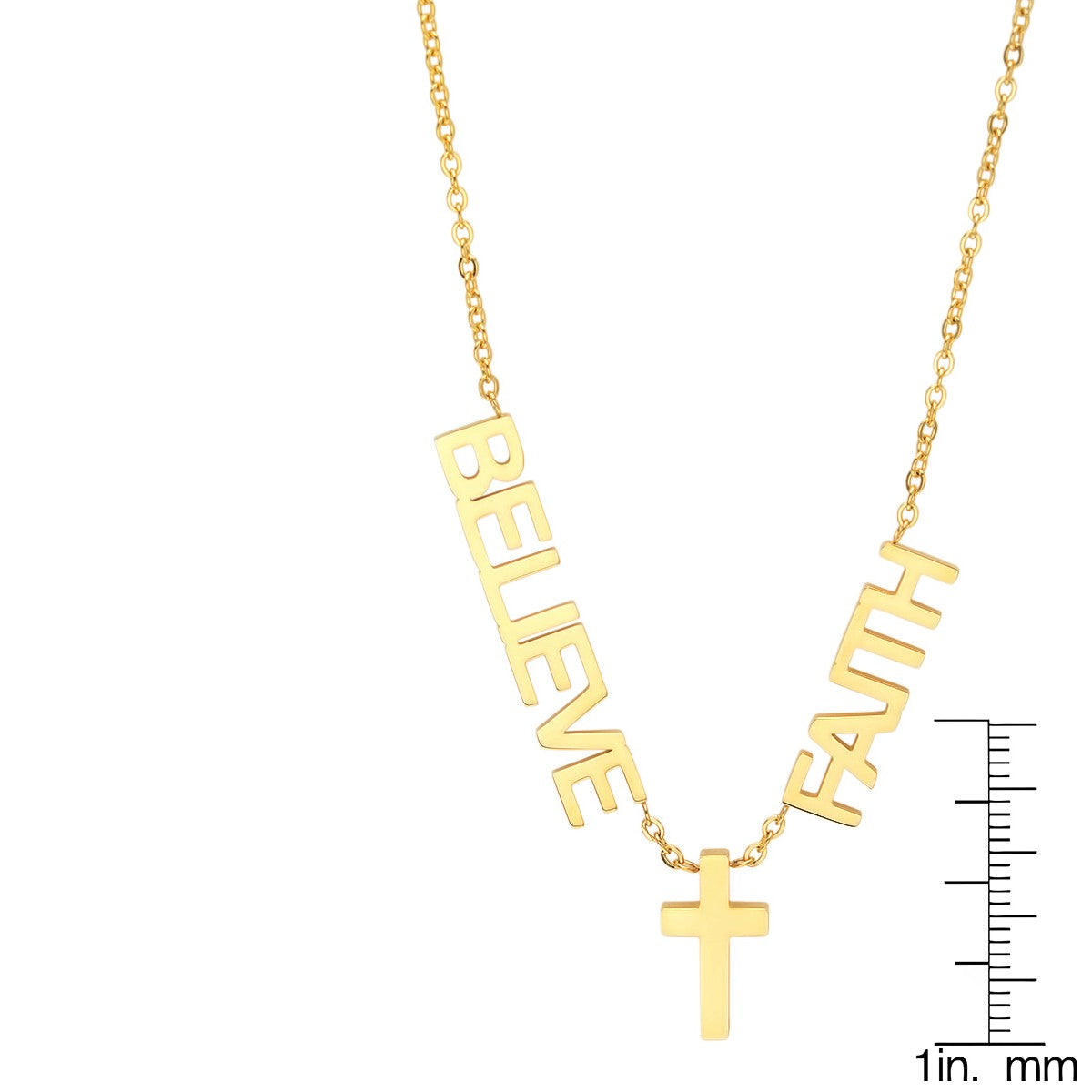 Faith, Believe & Cross Necklace