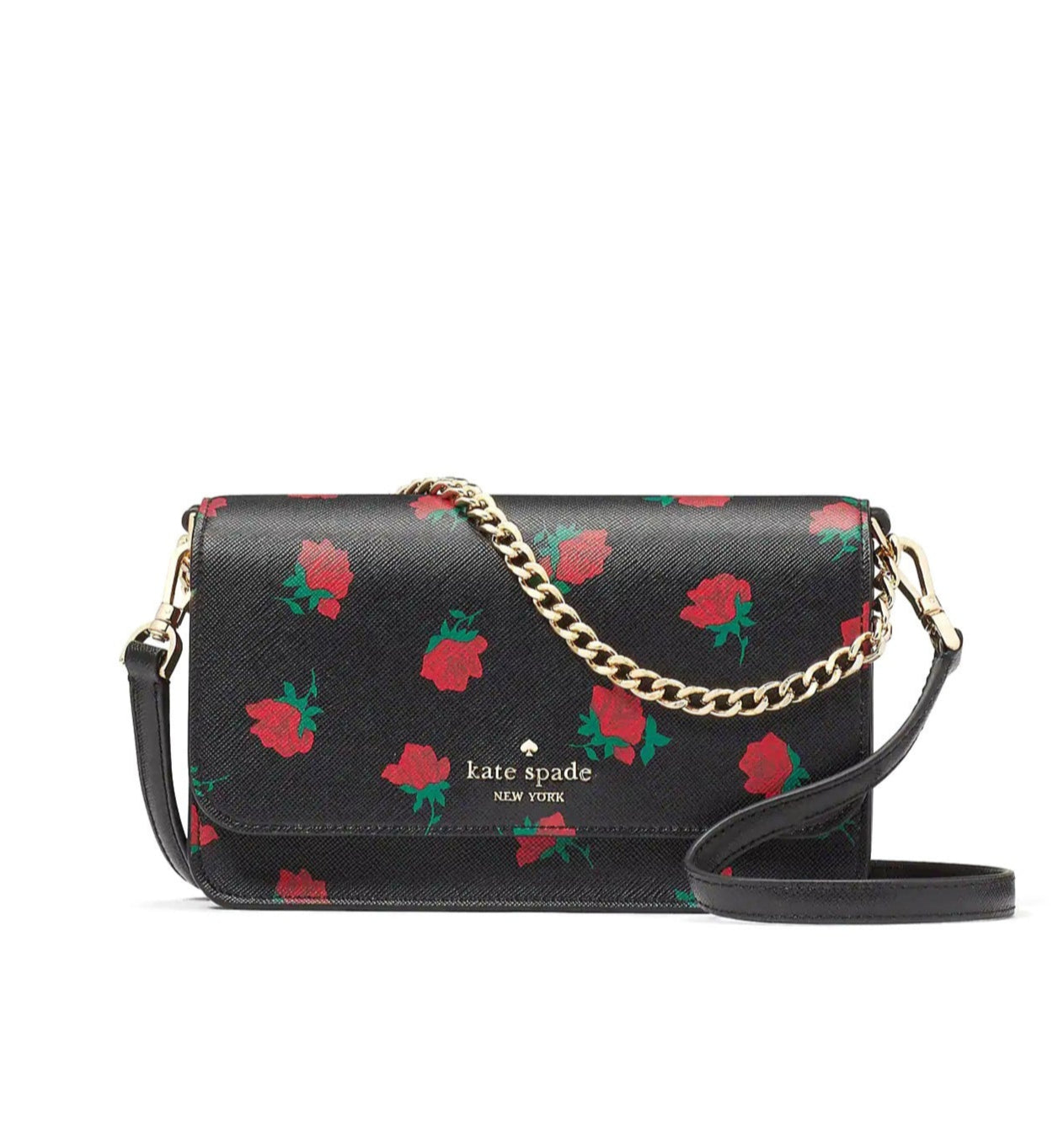 Kate Spade Madison Rose Toss Printed Small Flap Crossbody