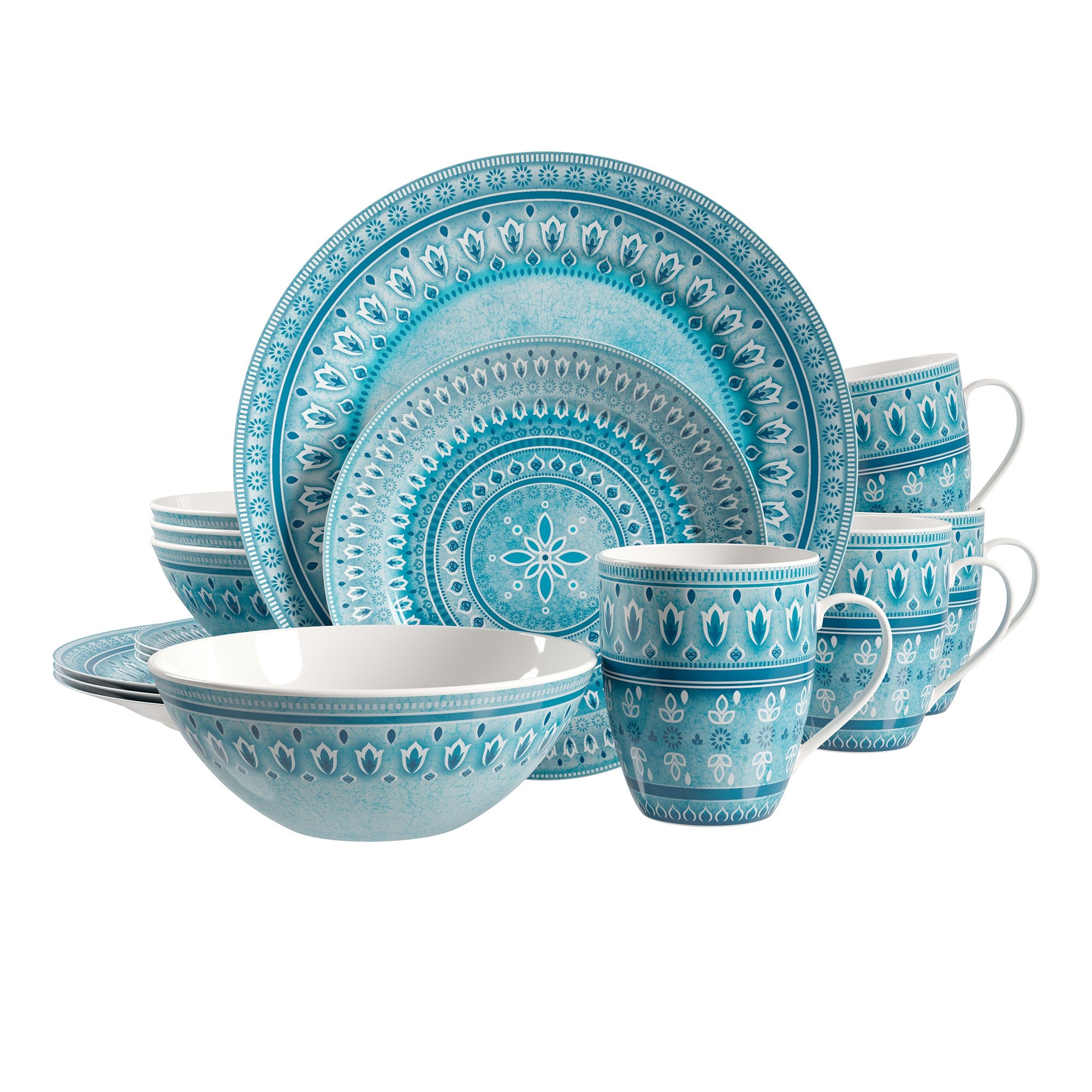 title:Safdie & Co. Luxury Premium Porcelain Dinnerset 16 Piece Set Ana;color:Multi