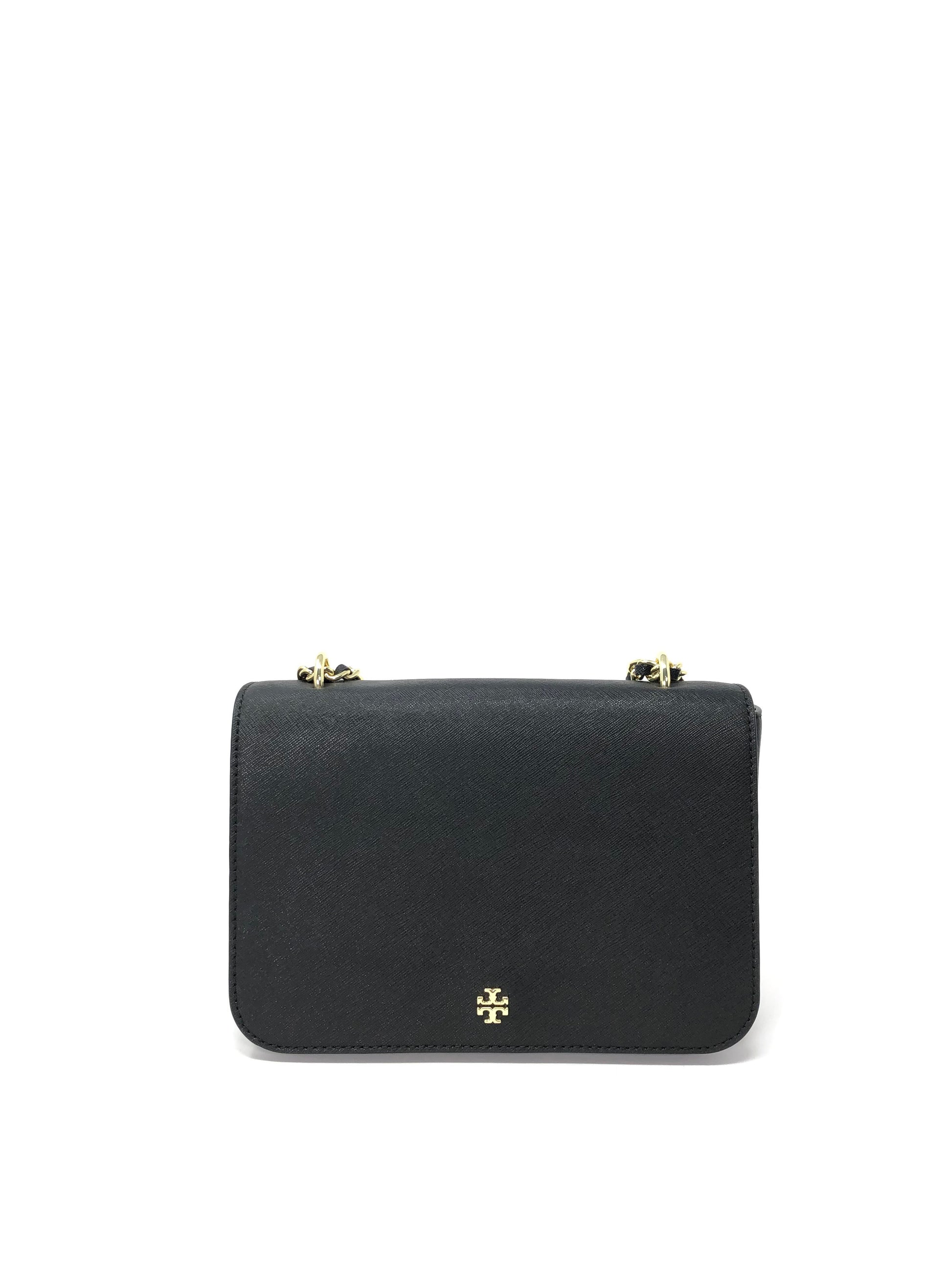 title:Tory Burch Black Emerson Adjustable Shoulder Bag;color:Black