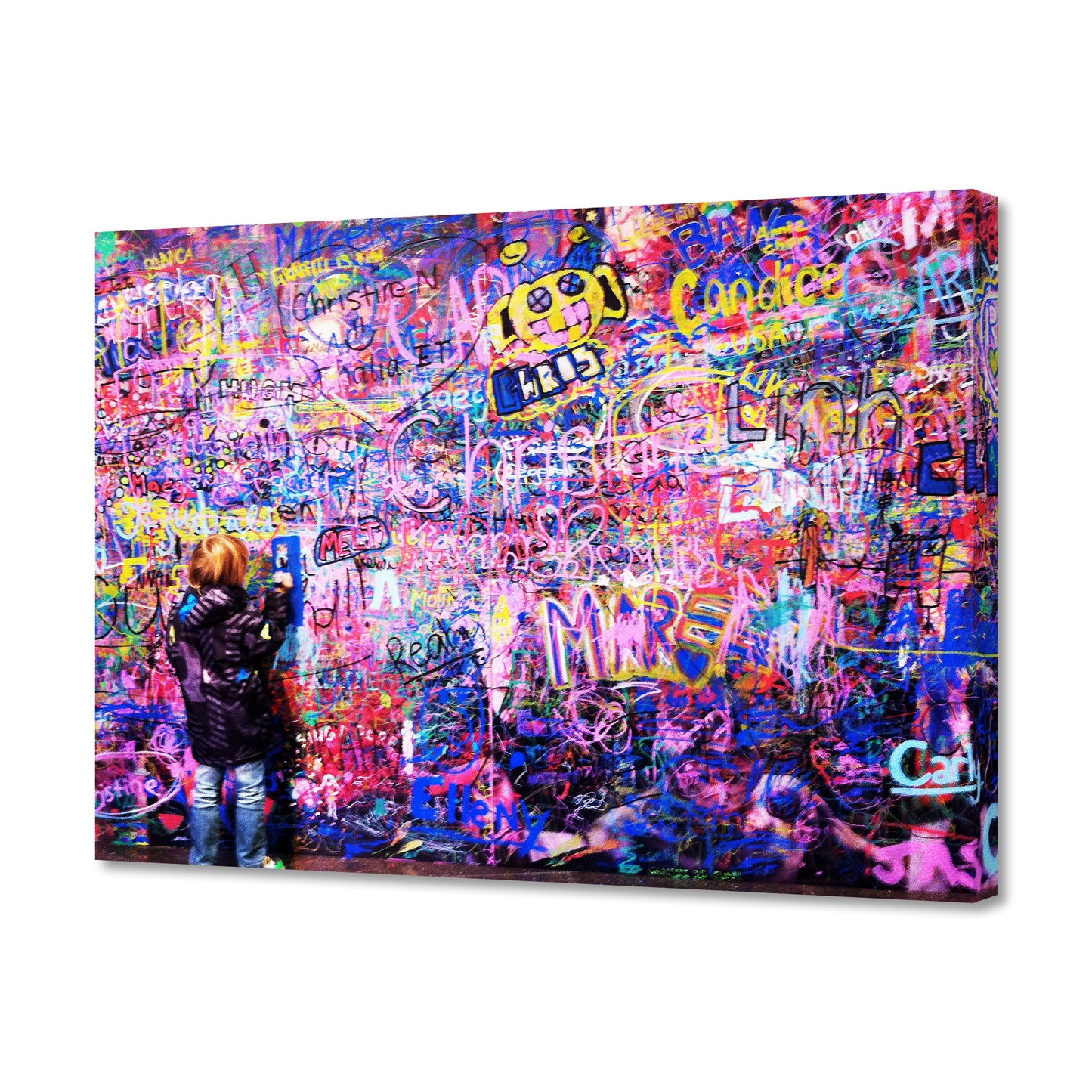 Young Graffiti Artist Fine Art Stretched Canvas