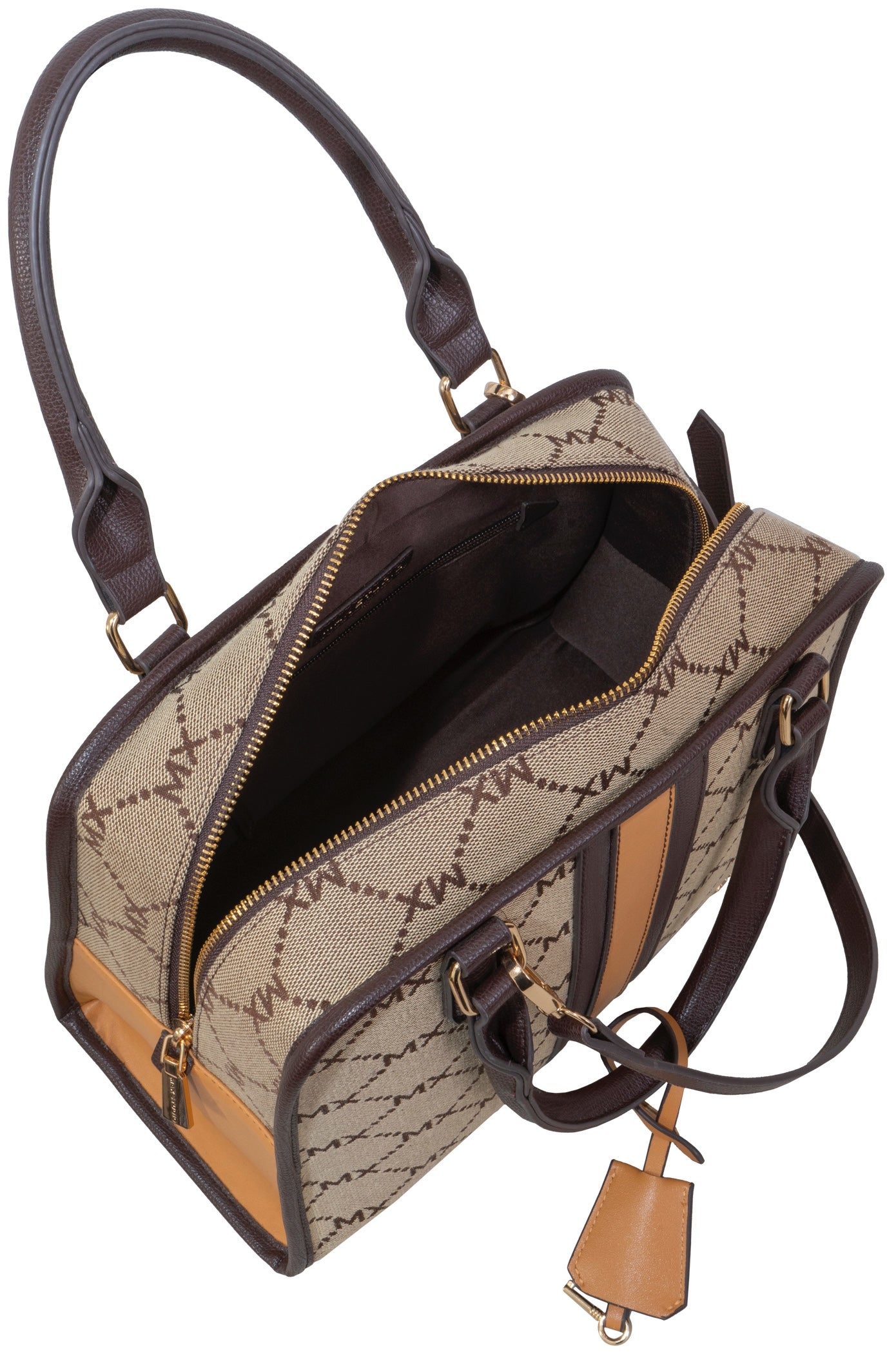 Max Studio Signature Jacquard Satchel Bag with Adjustable Crossbody Strap