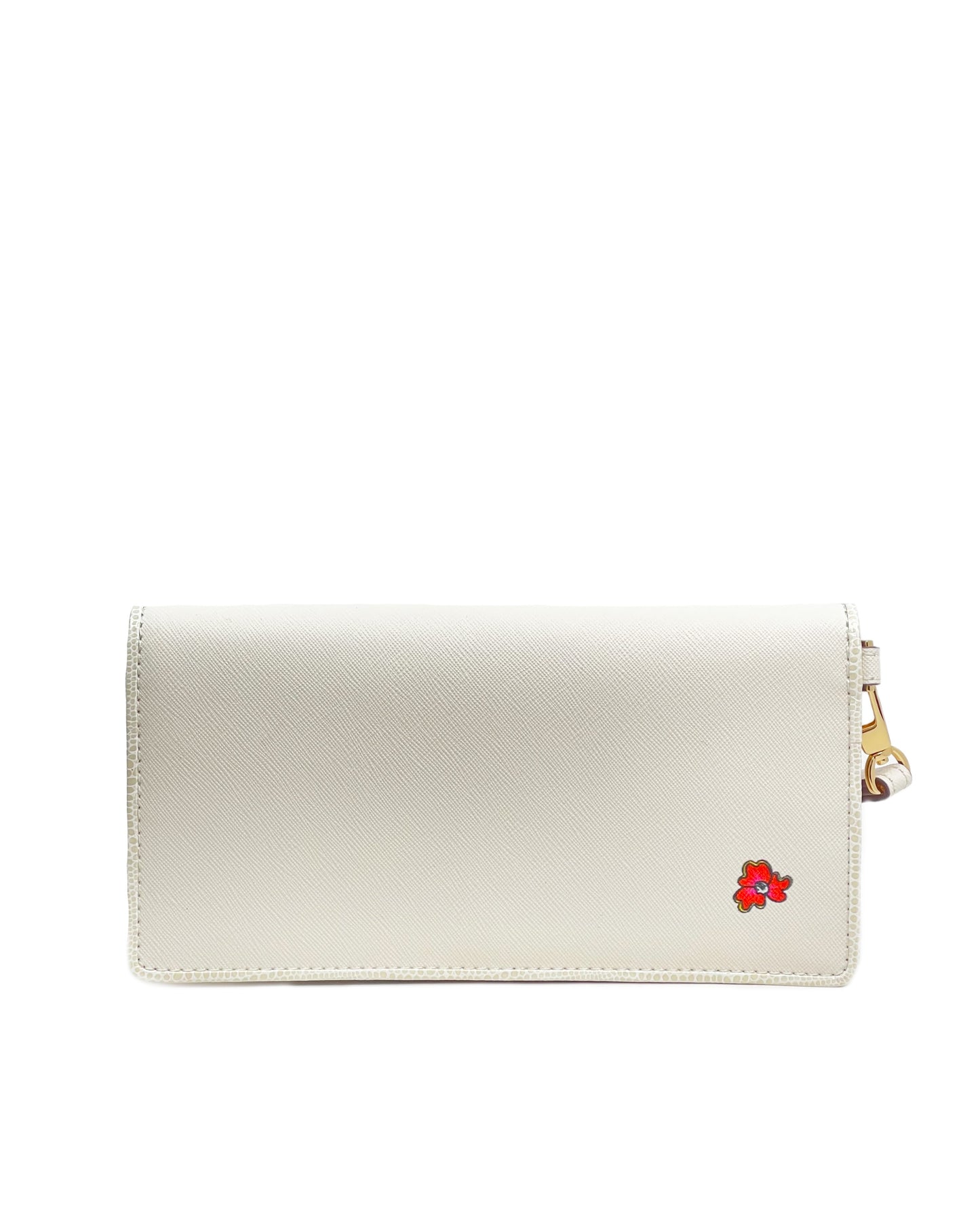 Tory Burch New Ivory / Multi Emerson Applique Wristlet Zip Continental