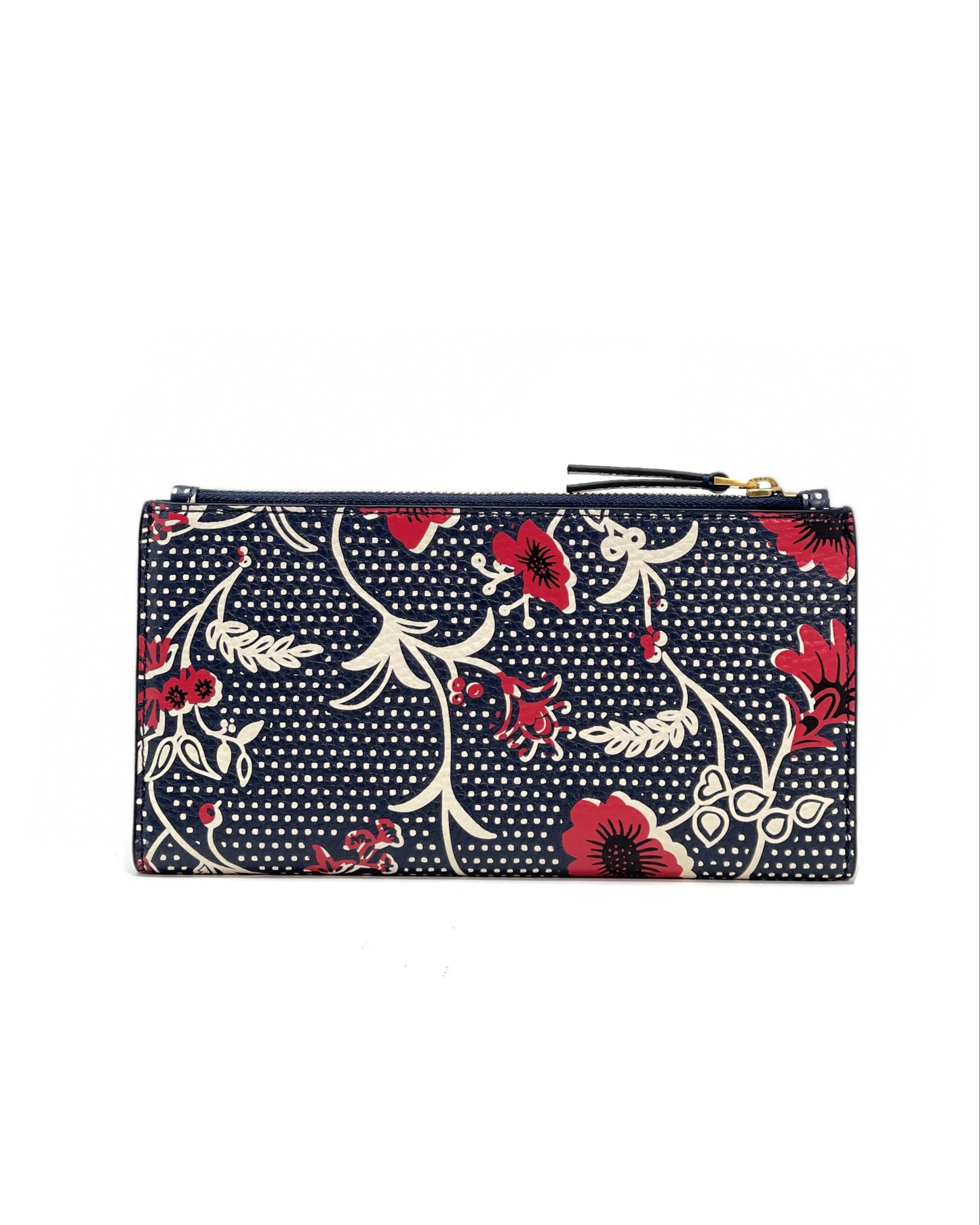 Tory Burch Navy / Red Blake Printed Slim Wallet