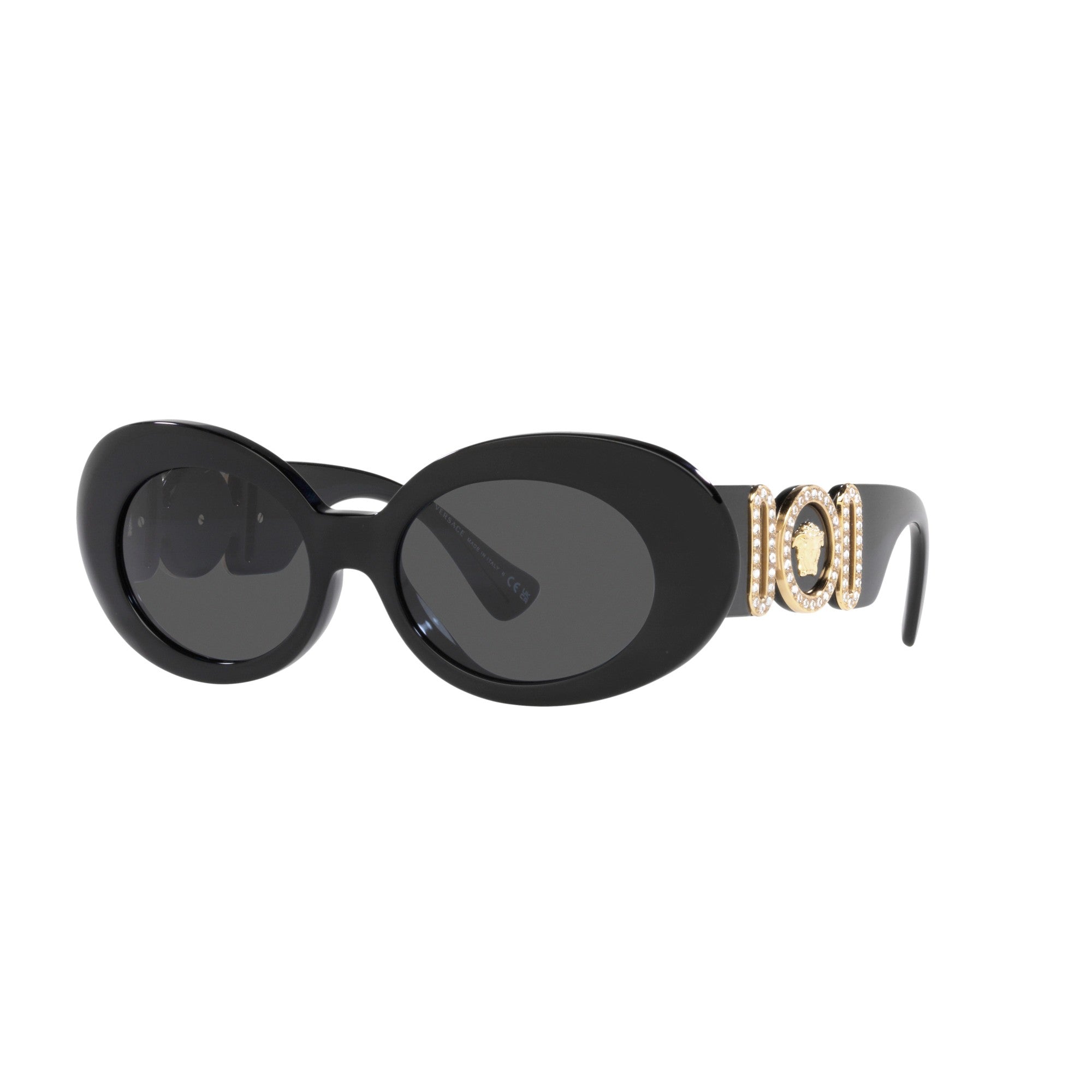 Versace Women's Black Sunglasses with Dark Gray Solid Color Lenses VE_4426BU_GB1/87_54mm