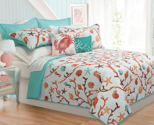 title:Safdie & Co. Quilt 5PC Set DQ Aqua Azure;color:Aqua