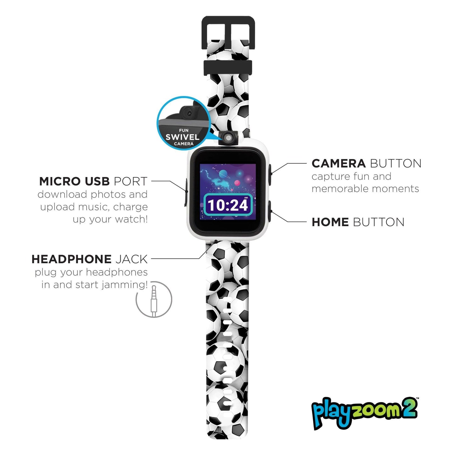 PlayZoom 2 Kids Smartwatch: Soccer Print affordable smart watch