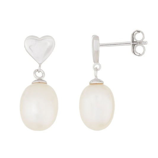 title:Splendid Pearls Sterling Silver Pearl Earrings ESR-484;color:White