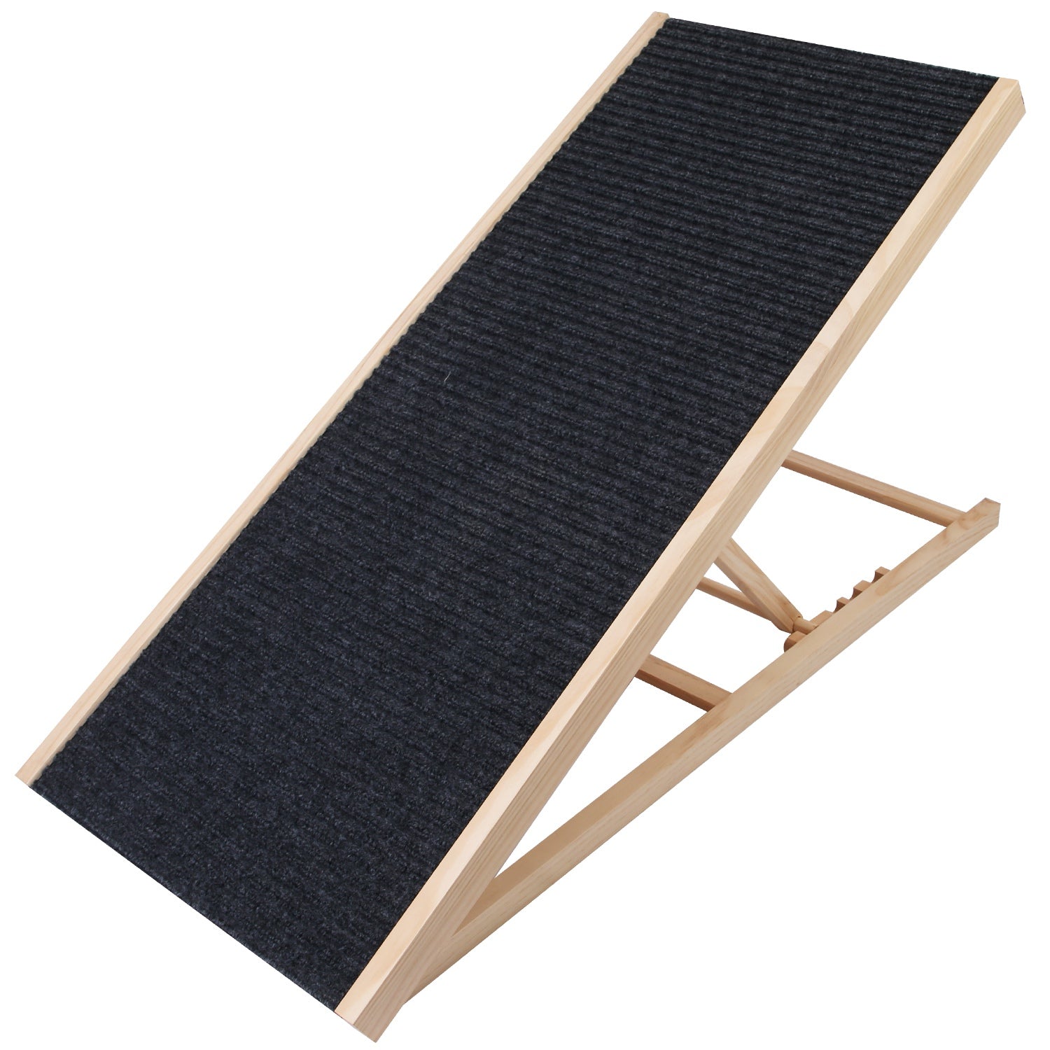 title:Fresh Fab Finds Foldable Wooden Dog Ramp for High Beds Non Slip 4 Heights Adjustable Pet Cat Ramp for Couch Car SUV 176LBS Load;color:not applicable