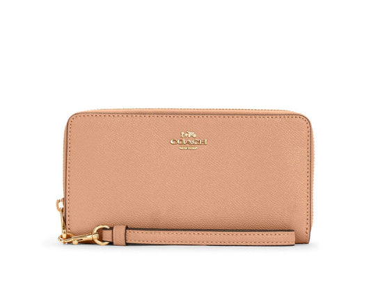 title:Coach Women's Long Zip Around Wallet;color:Shell Pink