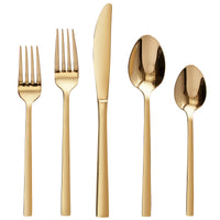 title:Safdie & Co. Flatware Stainless Steel Palos Gold 20PC Set;color:Gold
