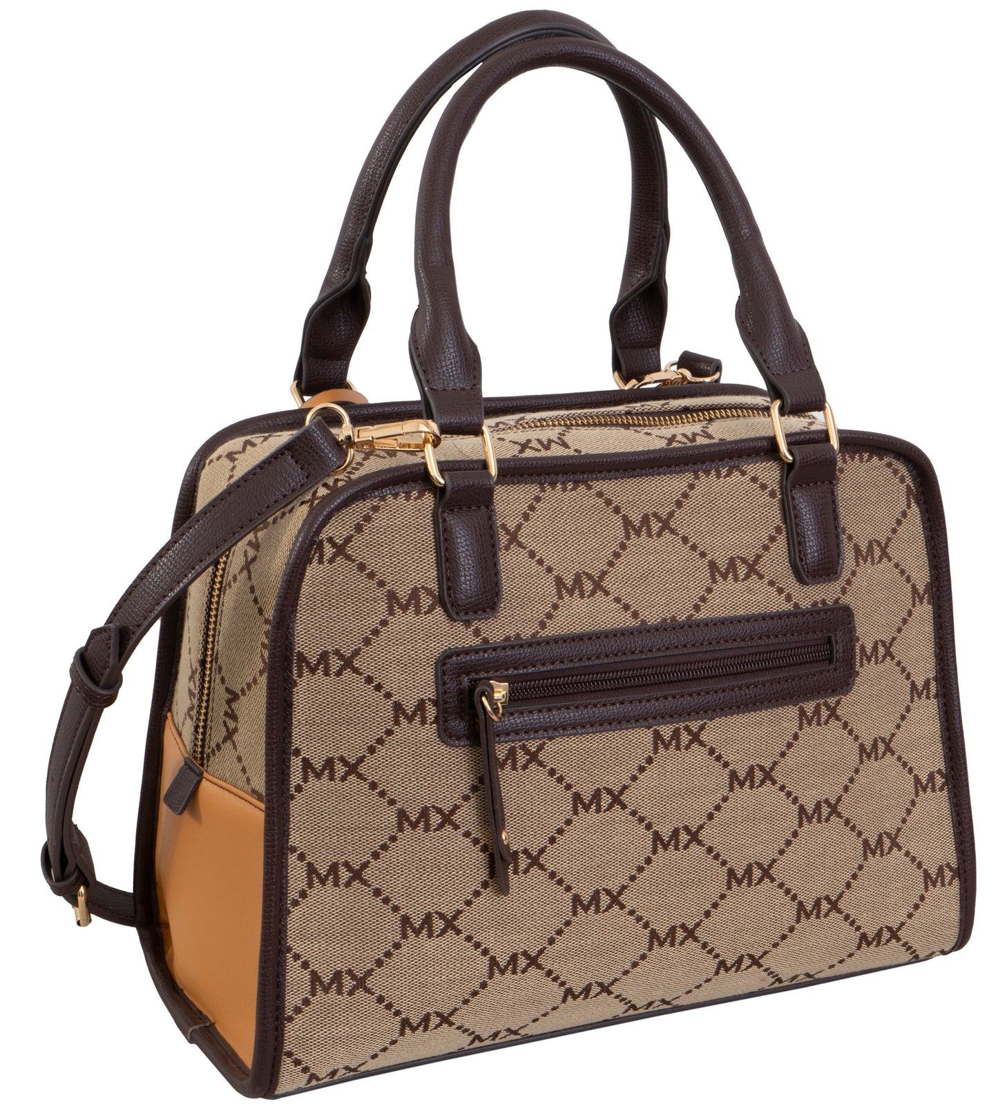 Max Studio Signature Jacquard Satchel Bag with Adjustable Crossbody Strap