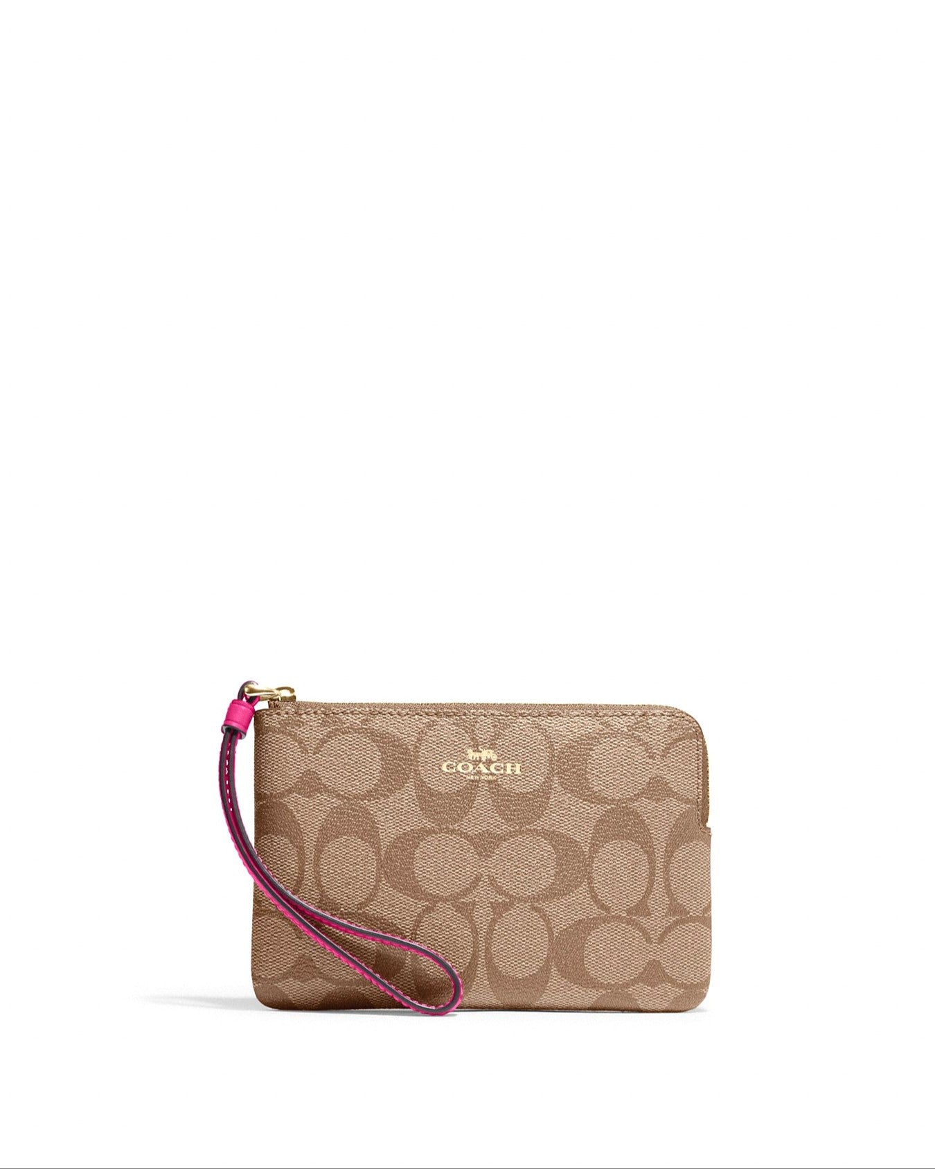 Coach Corner Zip Wristlet In Signature Canvas - Ruumur