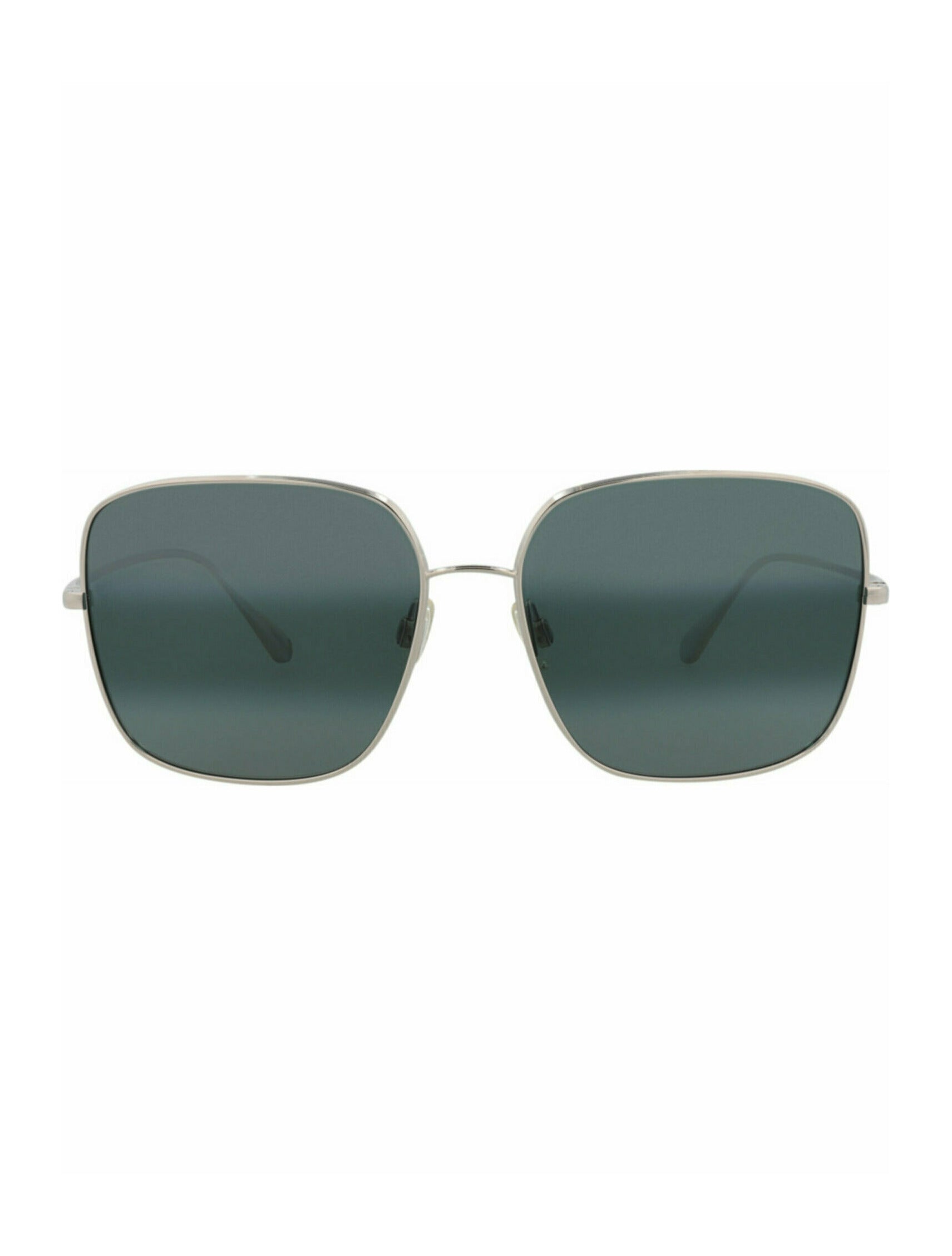 title:Maui Jim Square-Frame Titanium Sunglasses;color:Silver Silver Grey