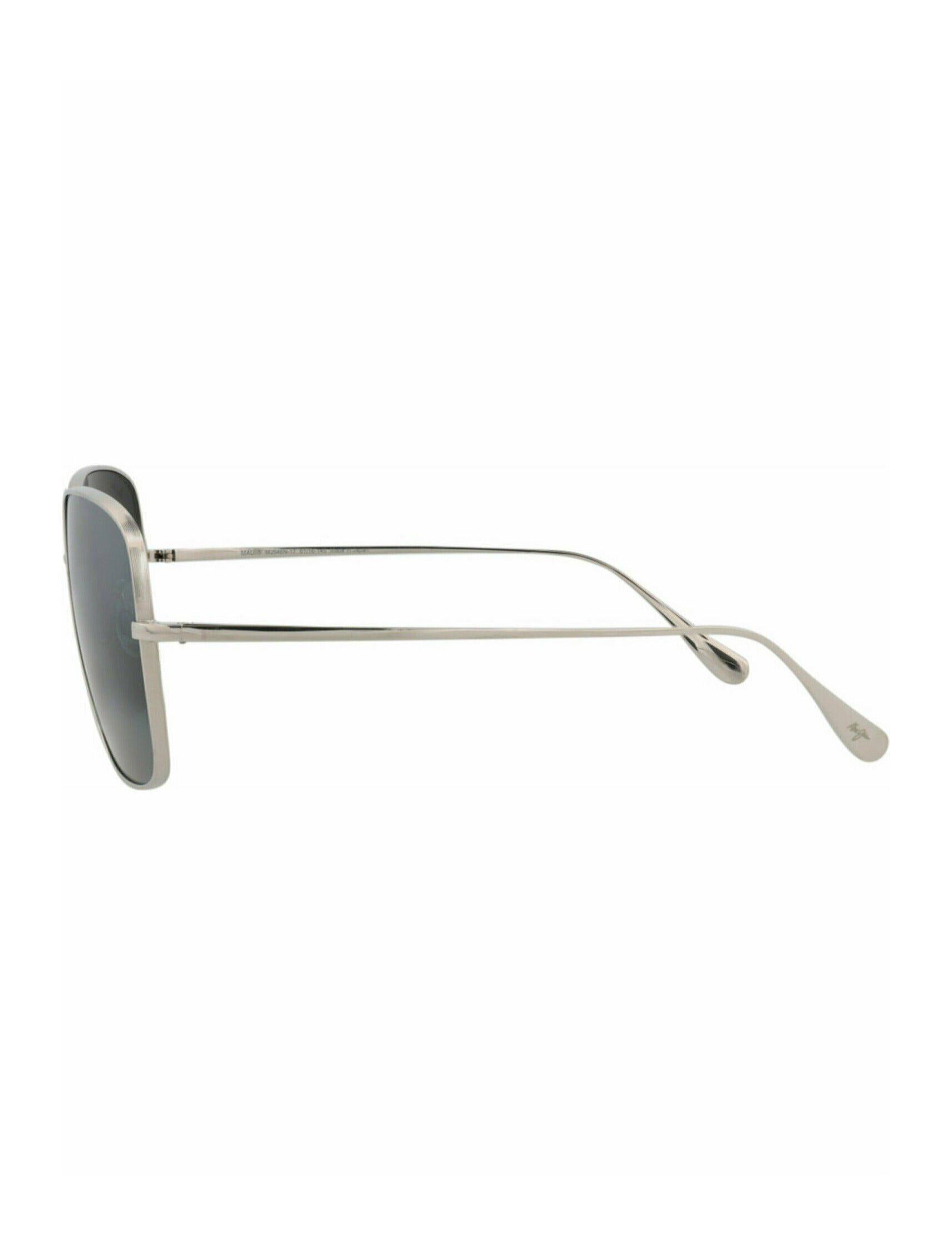 title:Maui Jim Square-Frame Titanium Sunglasses;color:Silver Silver Grey