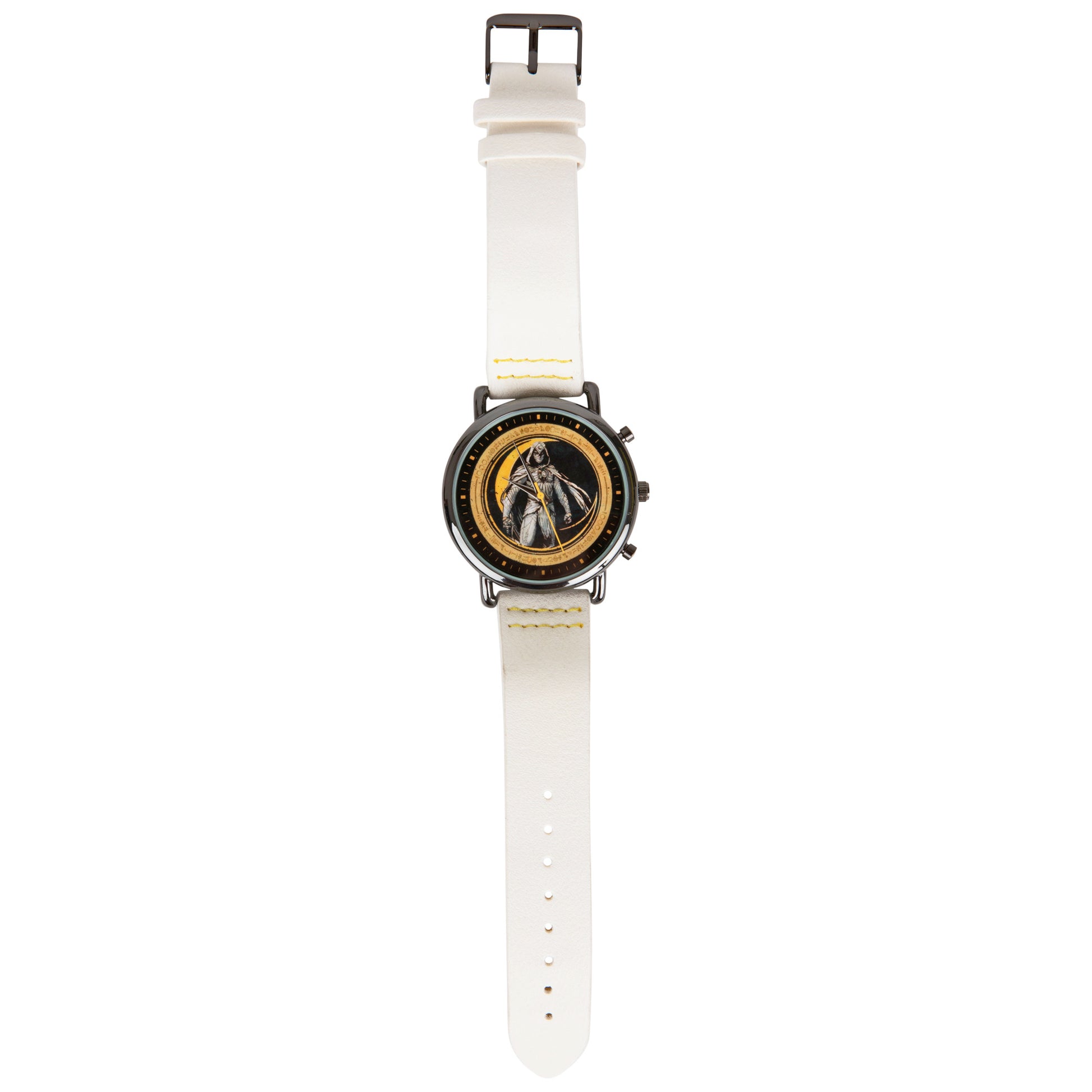 title:Marvel Studios Moon Knight Vegan Leather Analog Watch;color:White