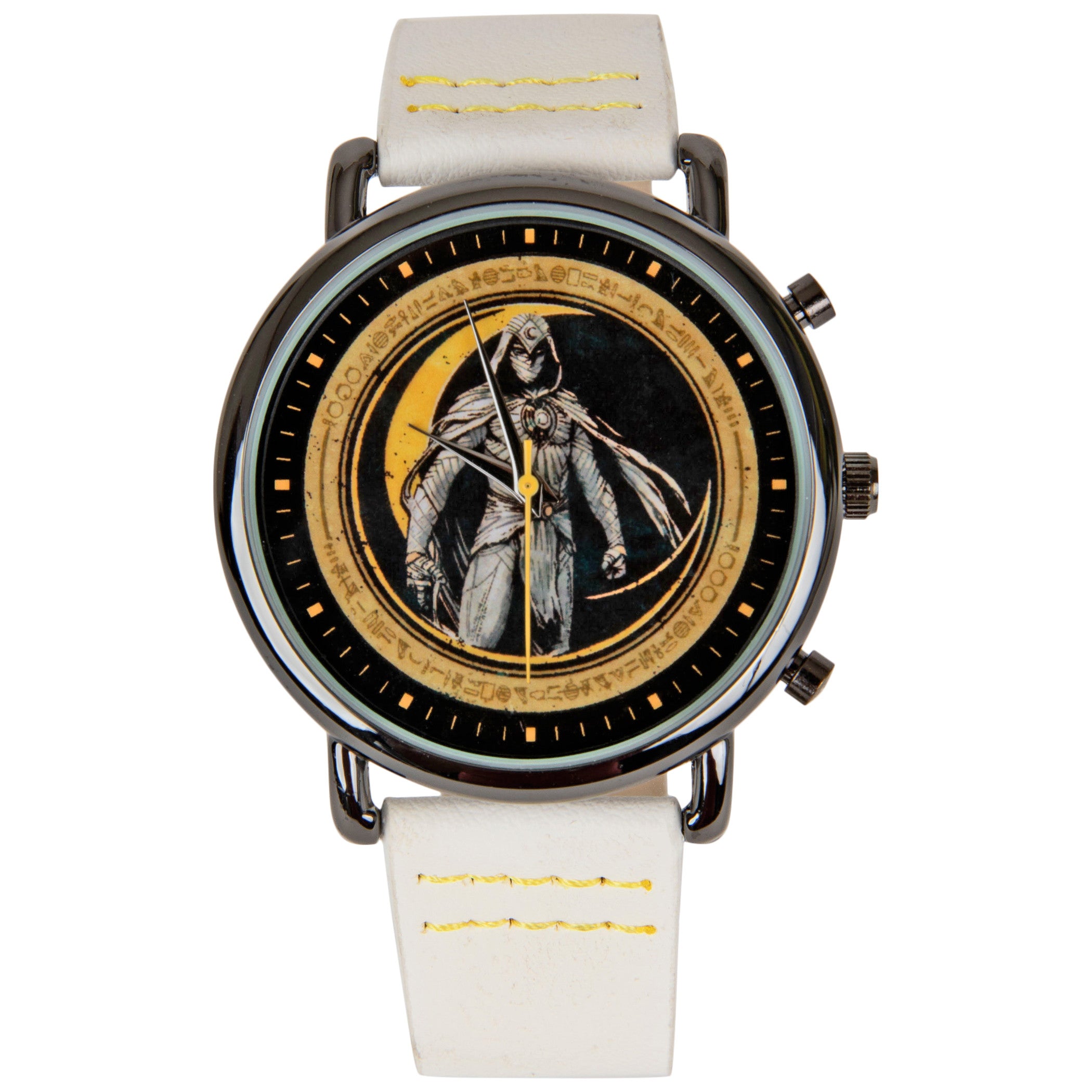title:Marvel Studios Moon Knight Vegan Leather Analog Watch;color:White