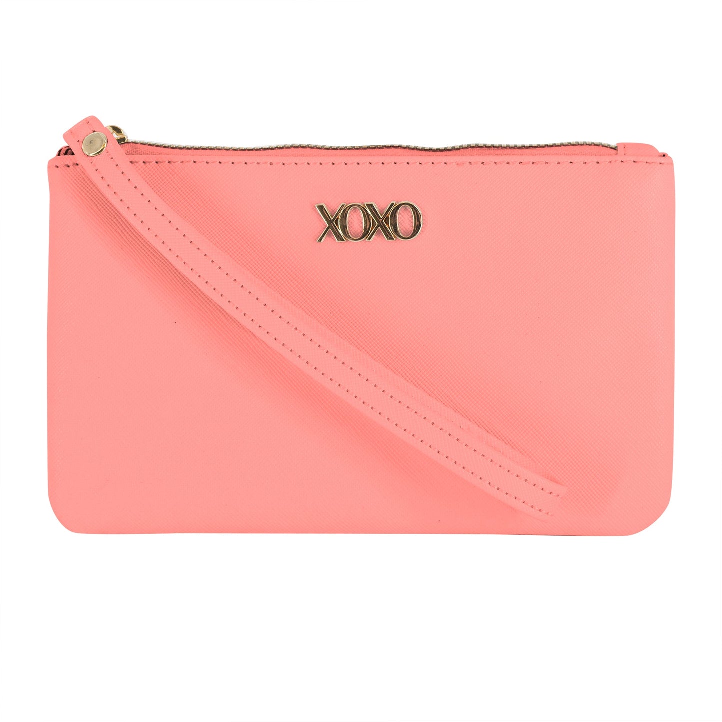 XOXO Women’s Large Black Saffiano Multifunction Solid / Patterned Wristlet - Ruumur