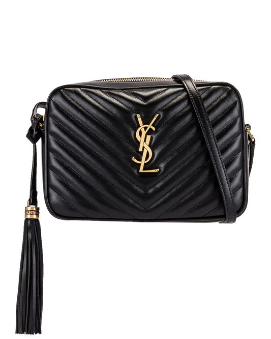 Saint Laurent Lou Camera Bag in Calfskin Leather - Black/Gold