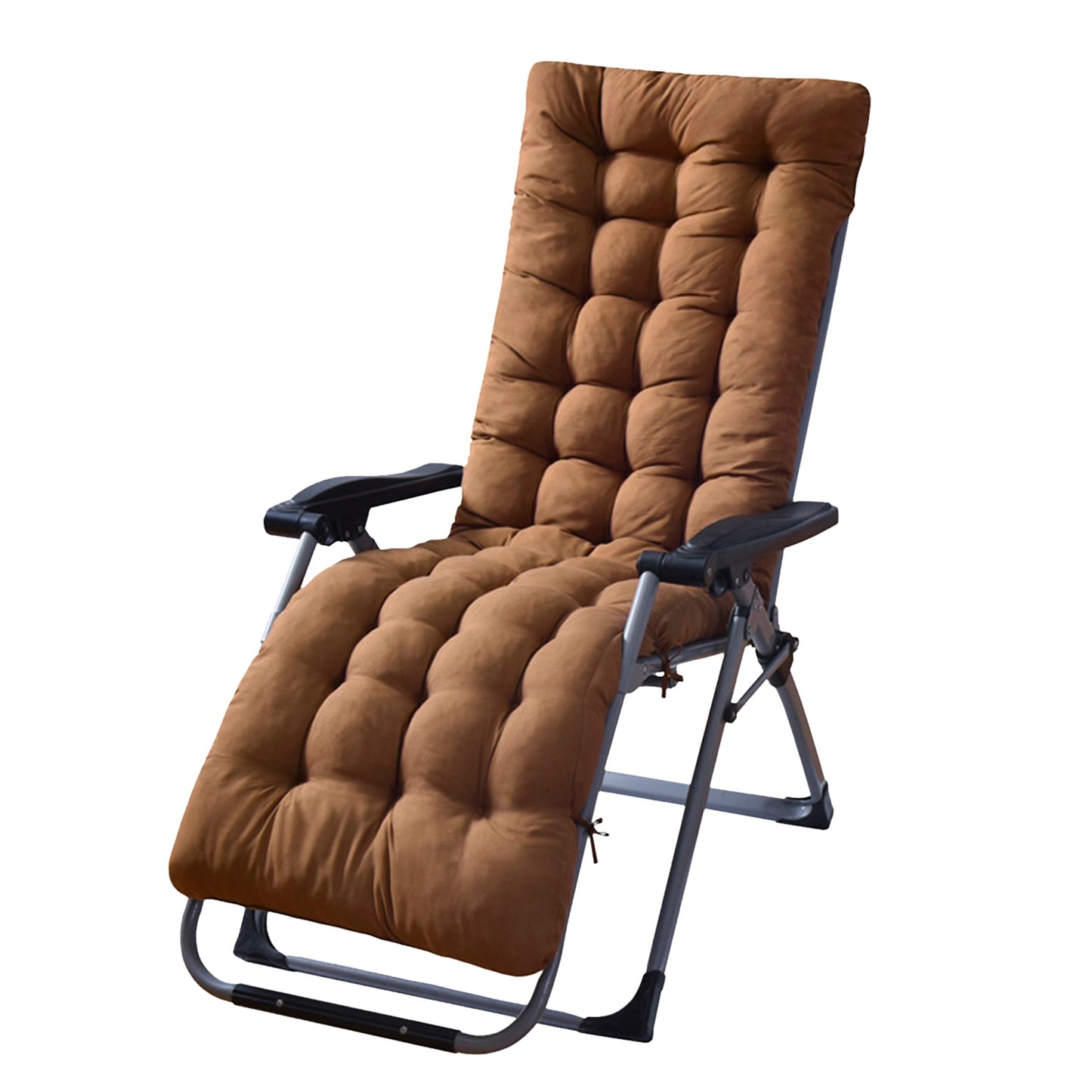 title:67x22in Chaise Lounger Cushion Recliner Rocking Chair Sofa Mat Deck Chair Cushion;color:Coffee