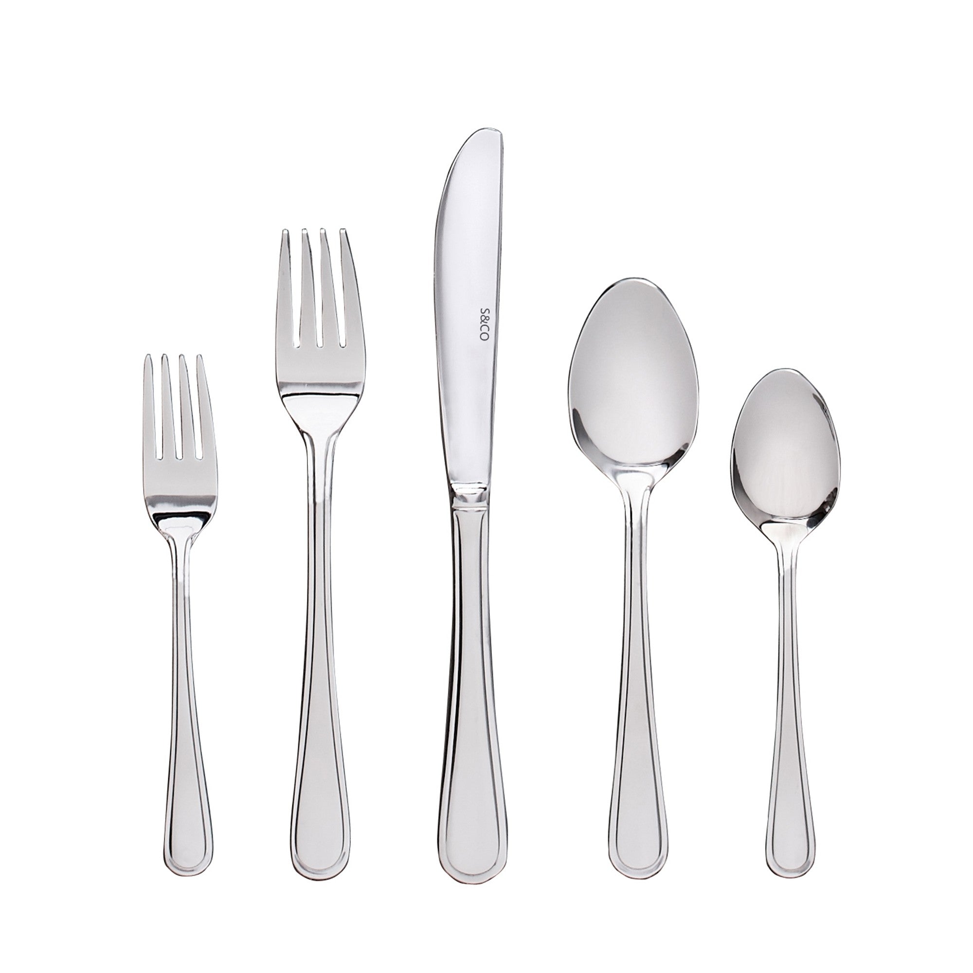 title:Safdie & Co. Flatware Stainless Steel Gourmet 20PC Set Kelby;color:Silver