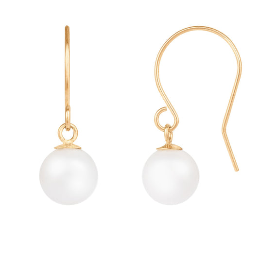 title:Splendid Pearls 14K Yellow Gold Earrings HOF-61WY;color:White