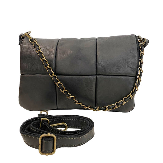 title:Bolsa Nova Tina Quilted Shoulder Bag;color:Black