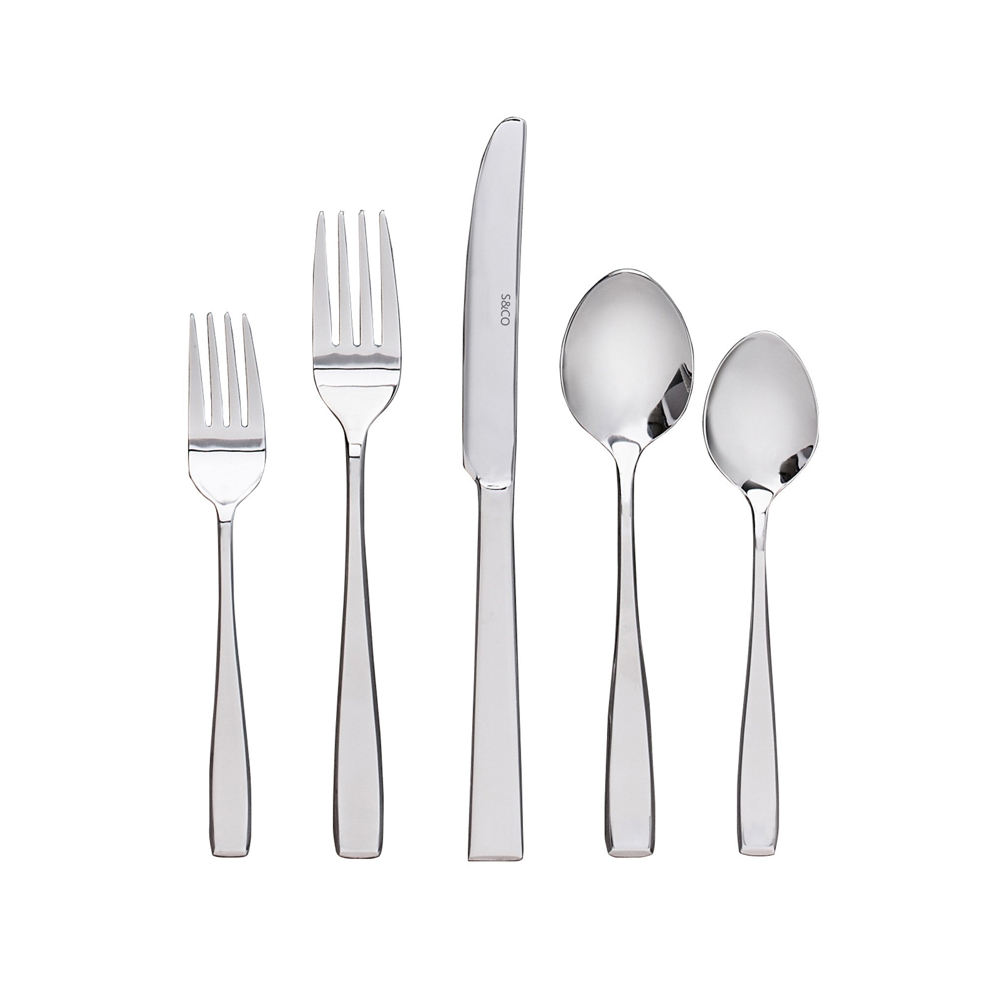 title:Safdie & Co. Flatware Stainless Steel Gourmet 20PC Set Nice;color:Silver