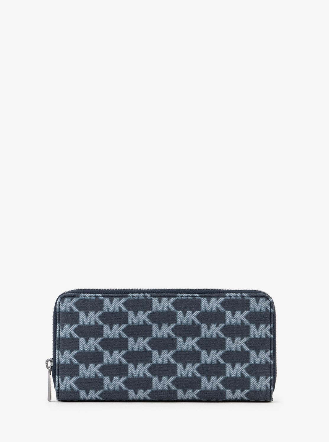 title:Michael Kors Women's Navy Multi Cooper Logo Jacquard Tech Zip Around Wallet;color:Navy Multi