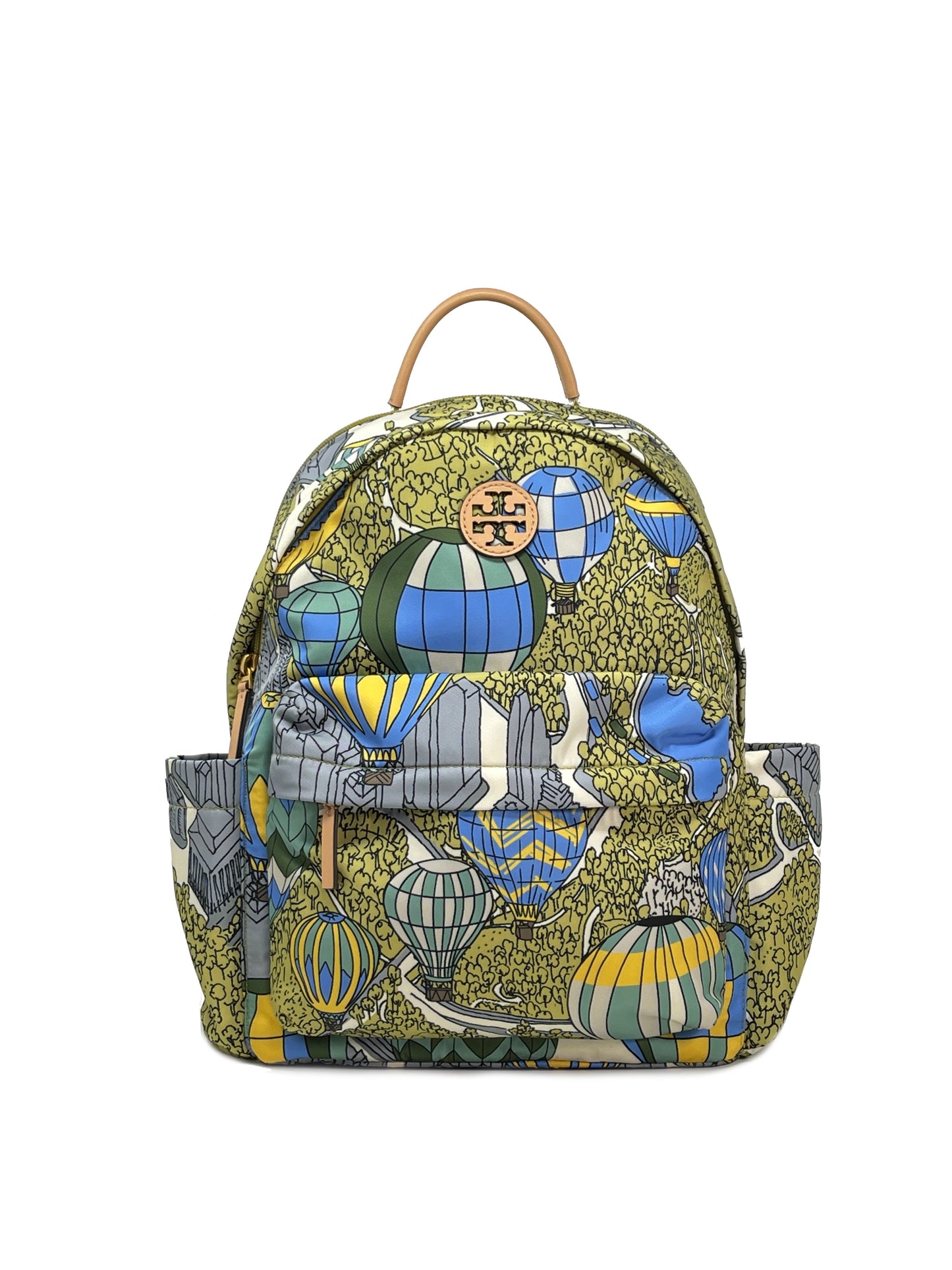 title:Tory Burch Green Blue Balloons In The Sky Ella Printed Nylon Backpack;color:Green Blue Balloons In The Sky