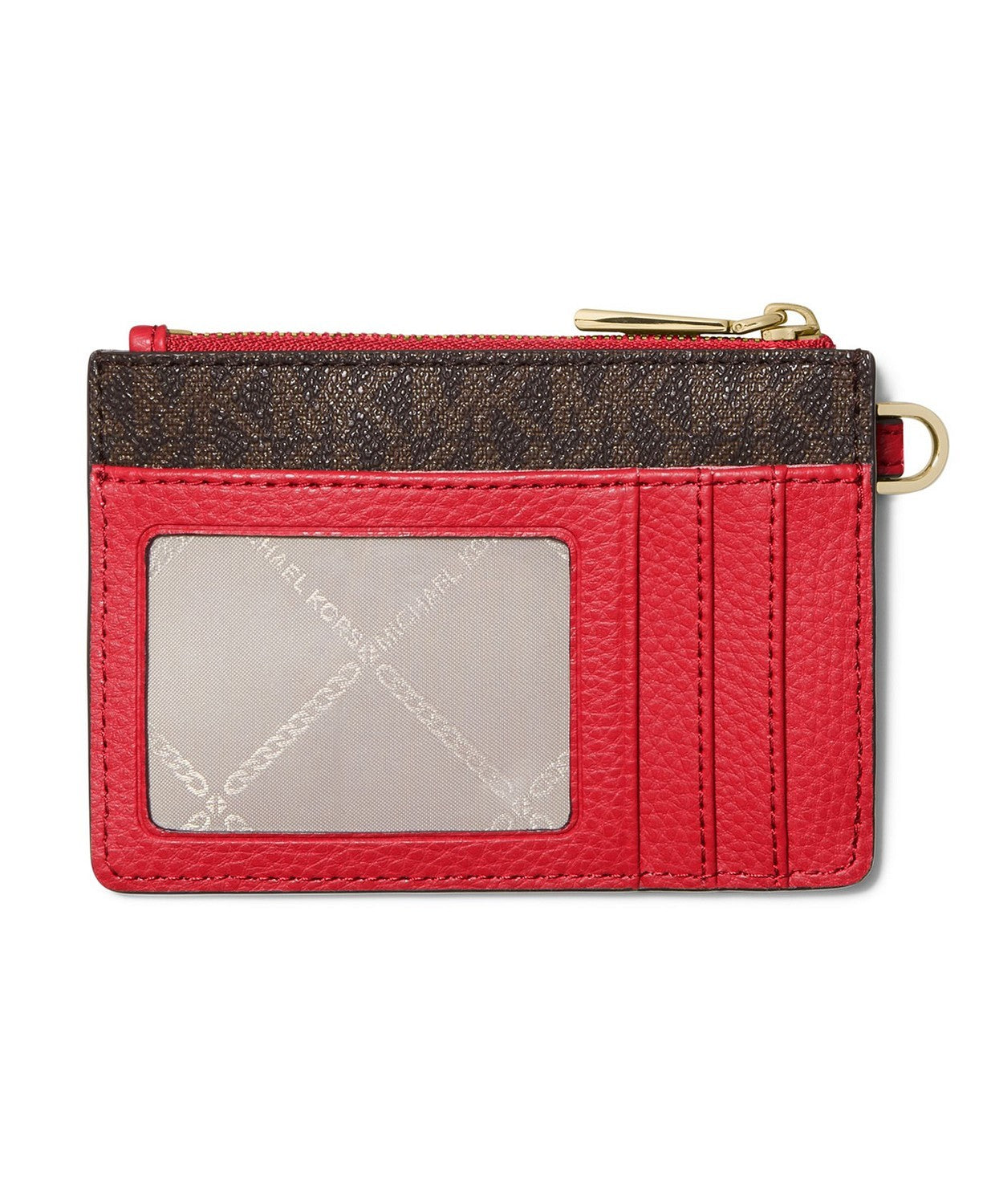 Michael Kors Women's Crimson Signature Jet Set Small Coin Purse