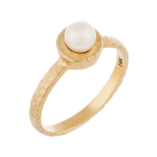 title:Splendid Pearls 14K Yellow Gold Pearl Ring HE-224YG;color:White