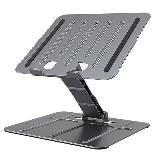 title:Fresh Fab Finds Laptop Stand Riser Stepless Angle Adjustable Ergonomic Notebook Holder Heat Dissipation Notebook Elevator for Laptop Tablet Drawing Board up to 15.6in;color:Gray