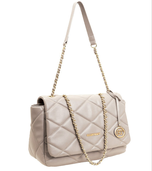 Ellen Tracy Smooth Diamond Quilted Shoulder Bag ETH2181-019-IV - Ruumur