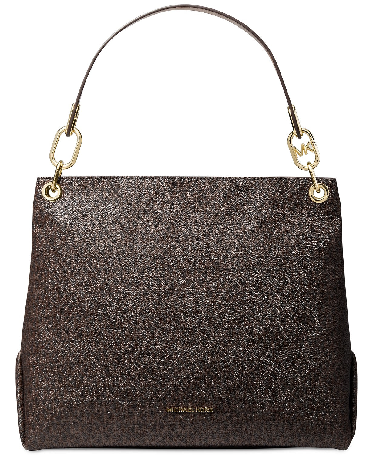 title:Michael Kors Women's Brown & Acorn Trish Signature Large Hobo Shoulder Bag;color:Brown / Acorn