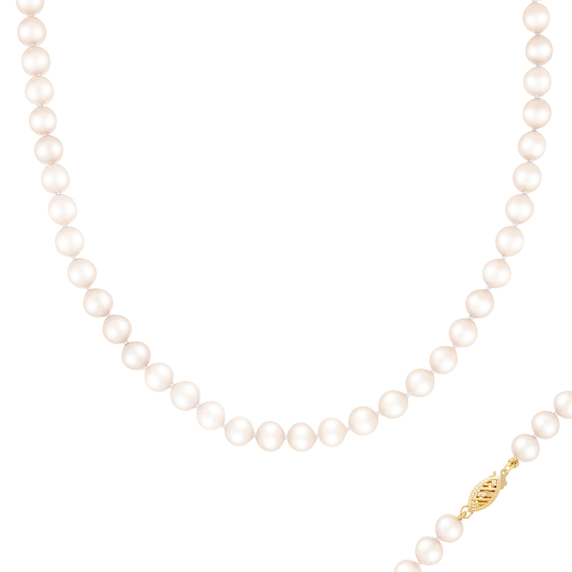 title:Splendid Pearls 6mm Pearl Necklace;color:White