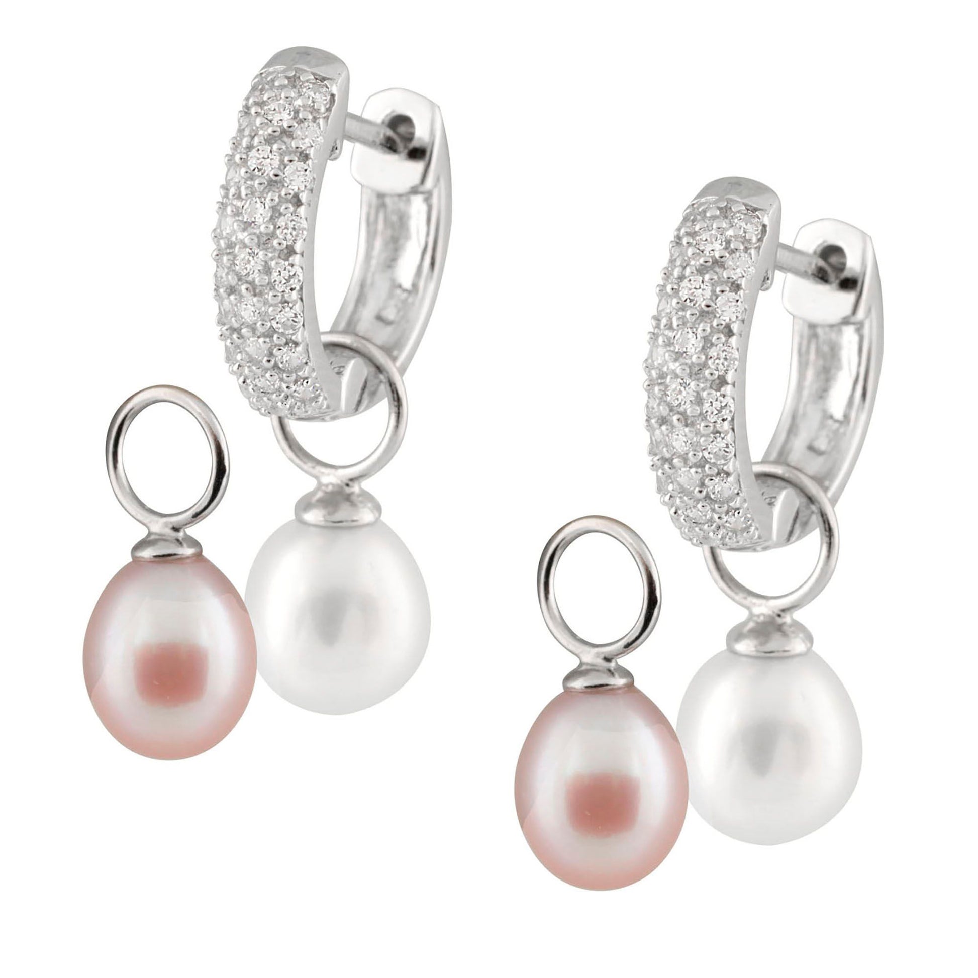 title:Splendid Pearls Sterling Silver Pearl Earrings ESR-77WP;color:Multicolor