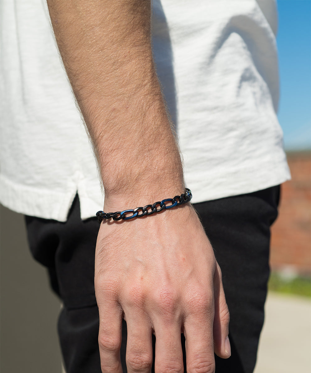 SteelTime Two Tone Figaro Chain Bracelet