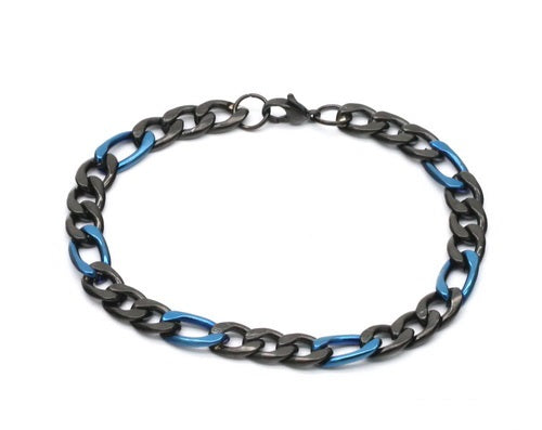 SteelTime Two Tone Figaro Chain Bracelet