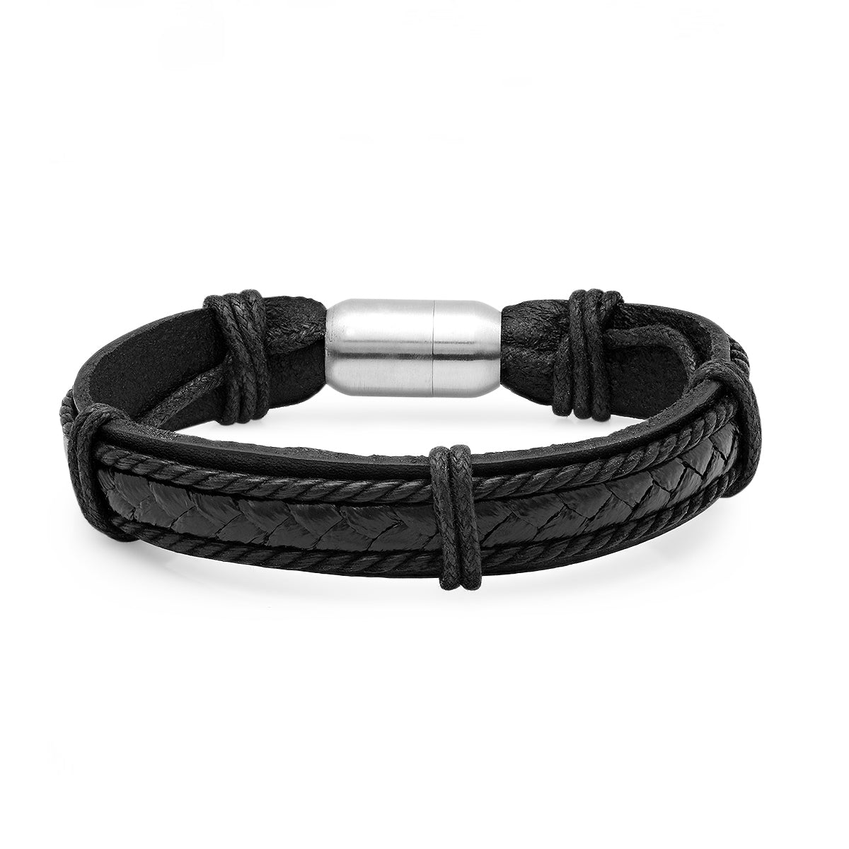 SteelTime Leather & Cord Tex Bracelet