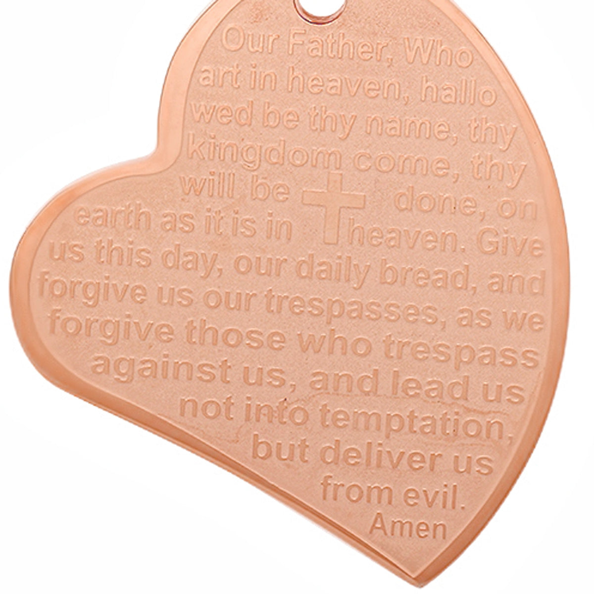 SteelTime SteelTime Women's Our Father Lords Prayer Almost Full Heart Pendant