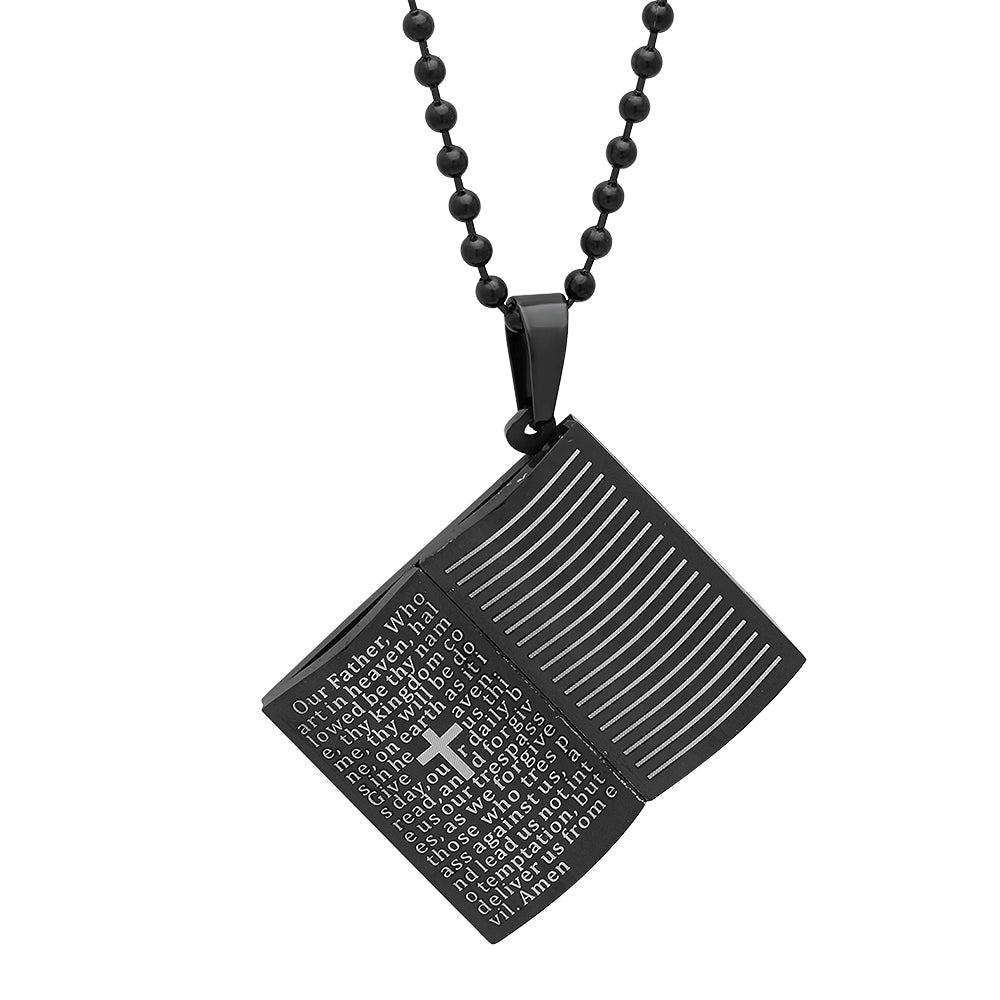 SteelTime Our Father Prayer Book Pendant