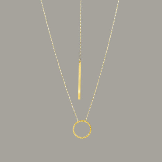 title:Minimalist Delicate Double Necklace Set;color:Gold