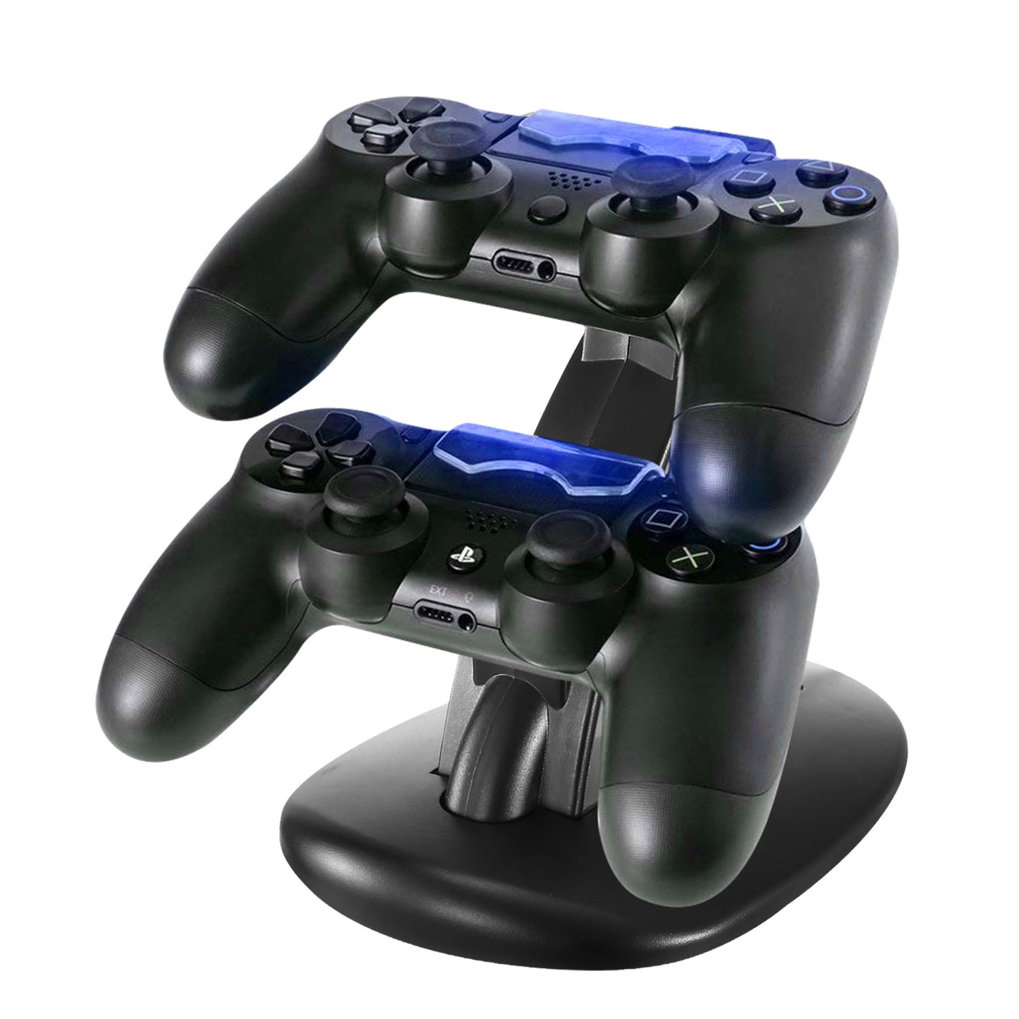 title:Fresh Fab Finds Charging Dock Station Dual Micro USB Charger Stand For PS4 Pro/PS4 Slim Gamepad Controller Handle Charging Station w/ Blue Indicator Game Lovers;color:Black