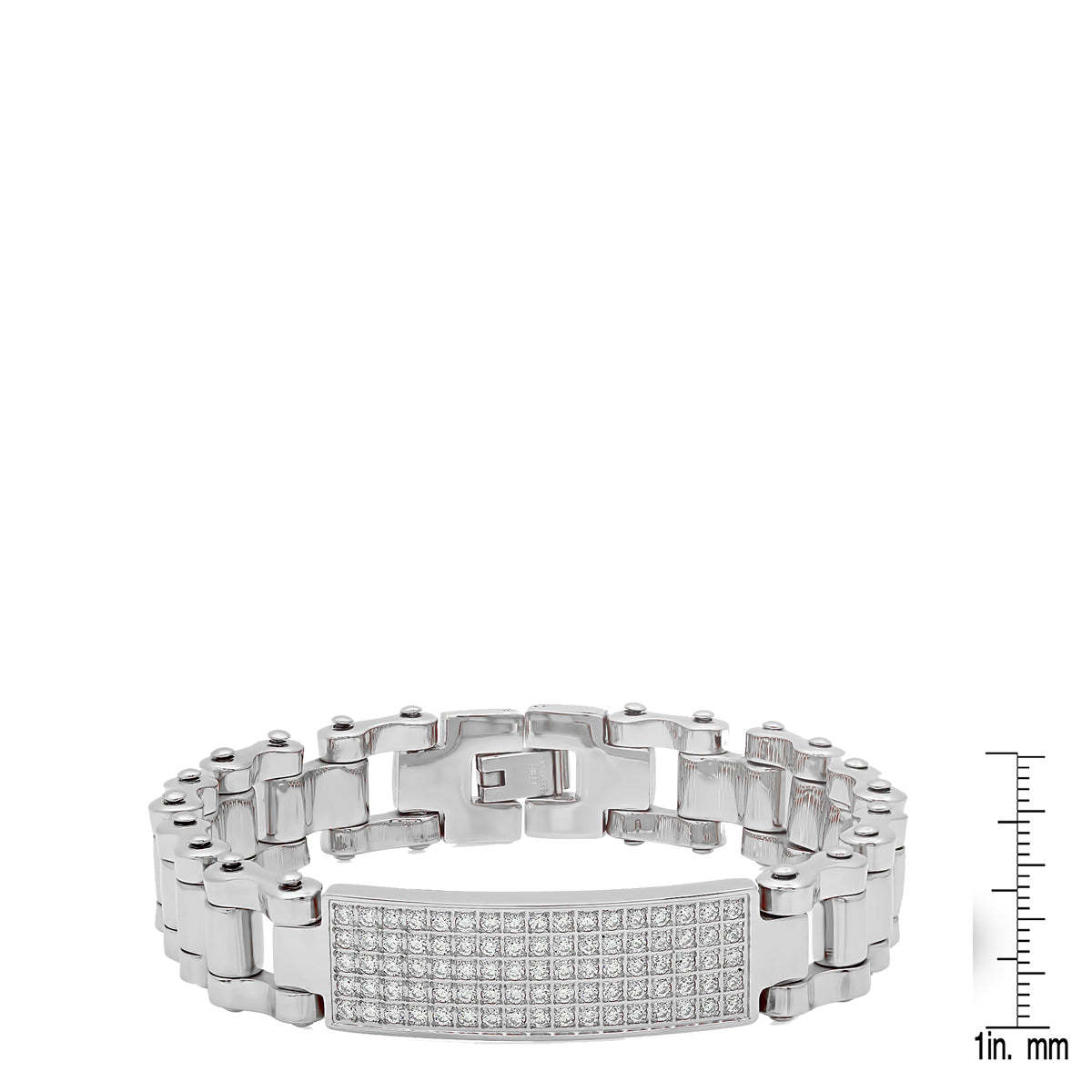 Pave Bicycle Chain Link ID Bracelet