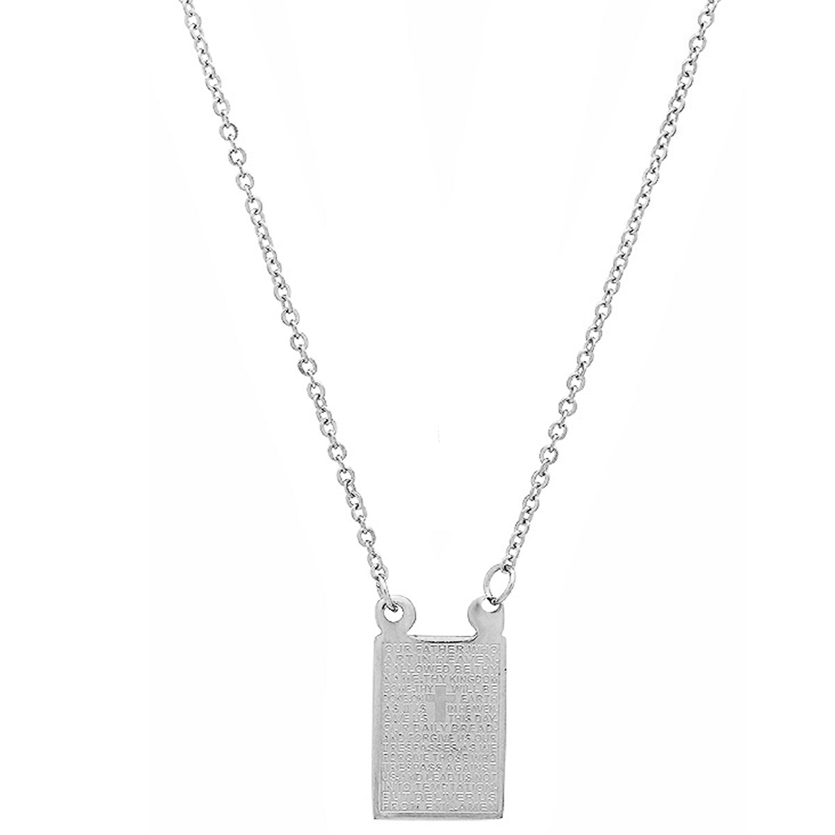 SteelTime Women's Lords Prayer Necklace In English